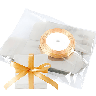 Cajas Regalo Plastico 50u + Lazo Cinta Souvenirs Dulces 9CM