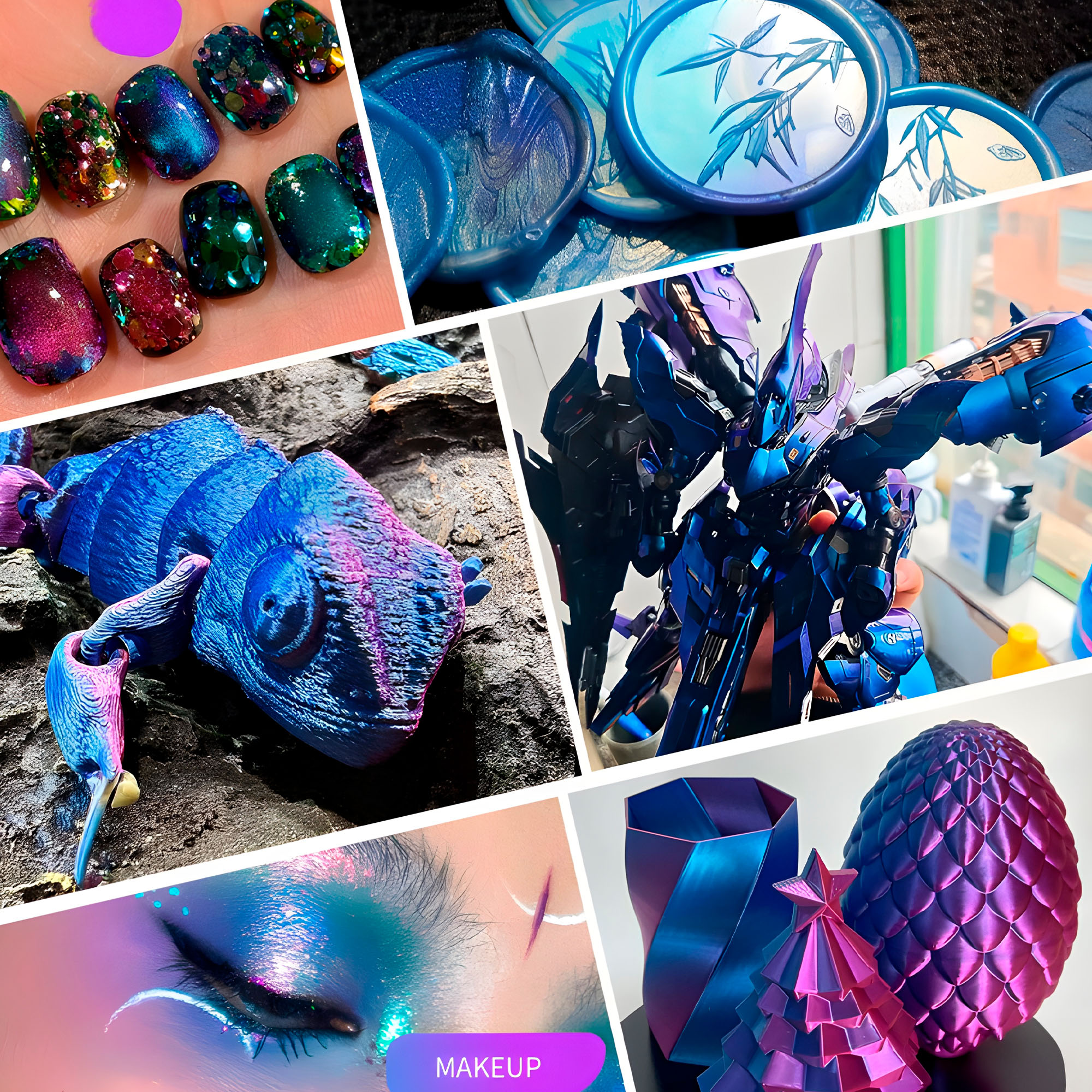 Pigmento En Polvo Para Resina Purpurina Camaleon 3g 5