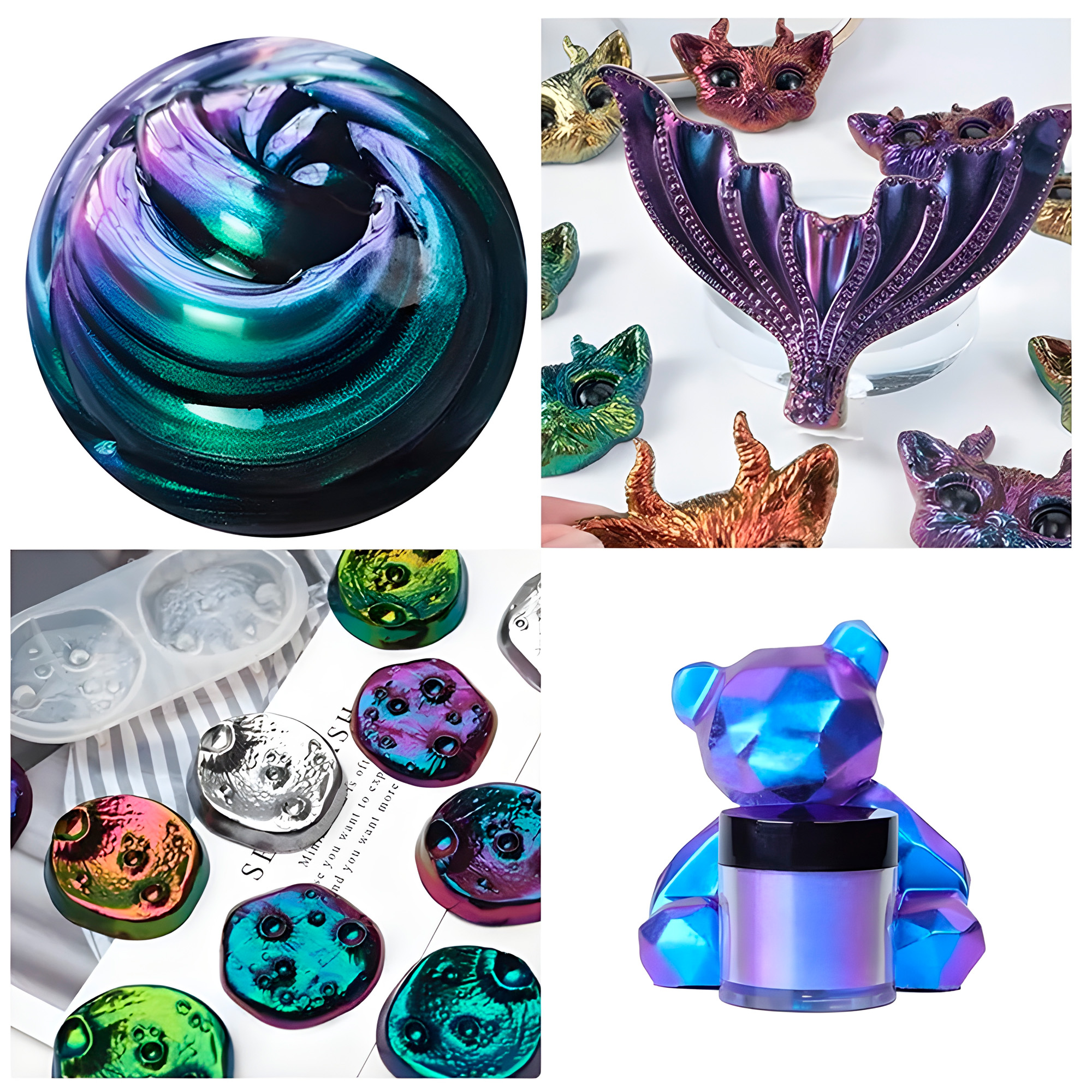 Pigmento En Polvo Para Resina Purpurina Camaleon 3g 6