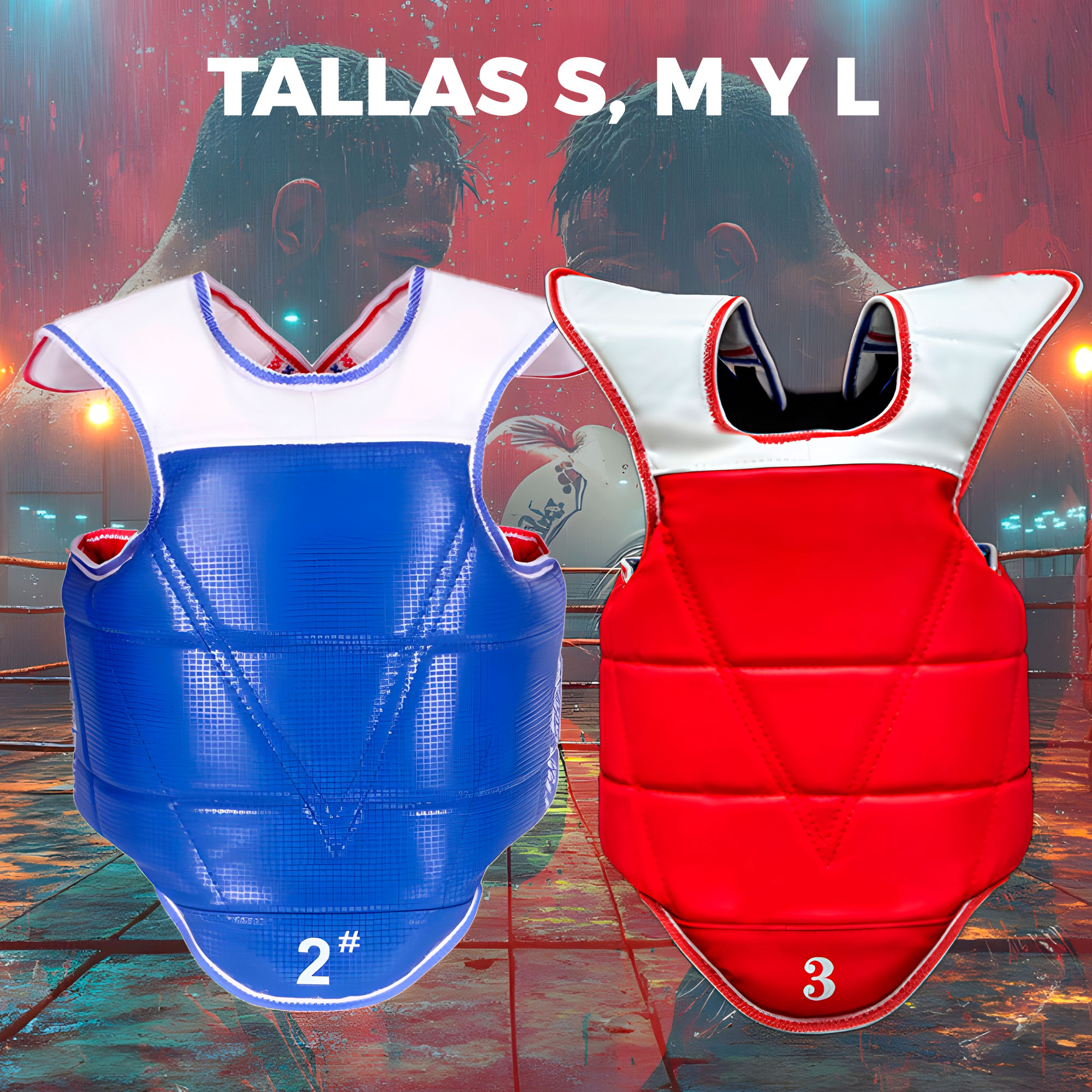 Pechera Protector Corporal Reversible Taekwondo Boxeo Karate 3