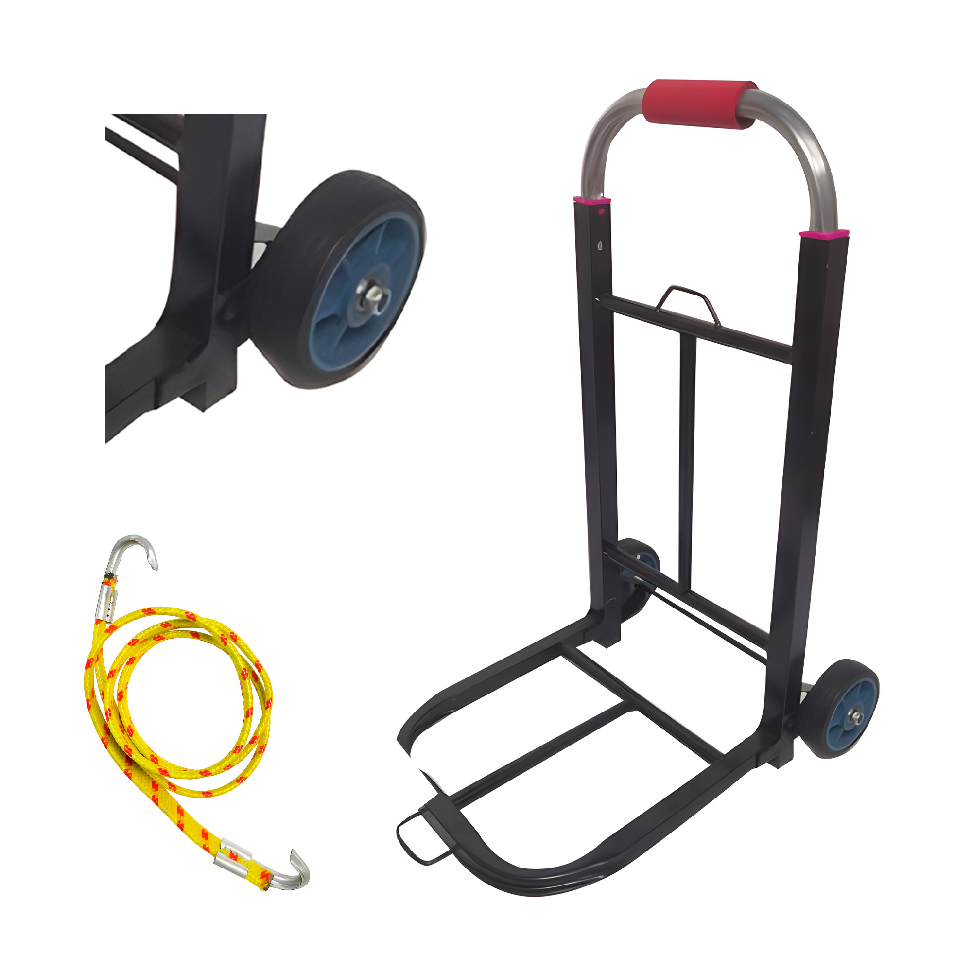 Yegua Carro Plegable De Carga Aluminio 100 Kg + Pulpo Firme 1