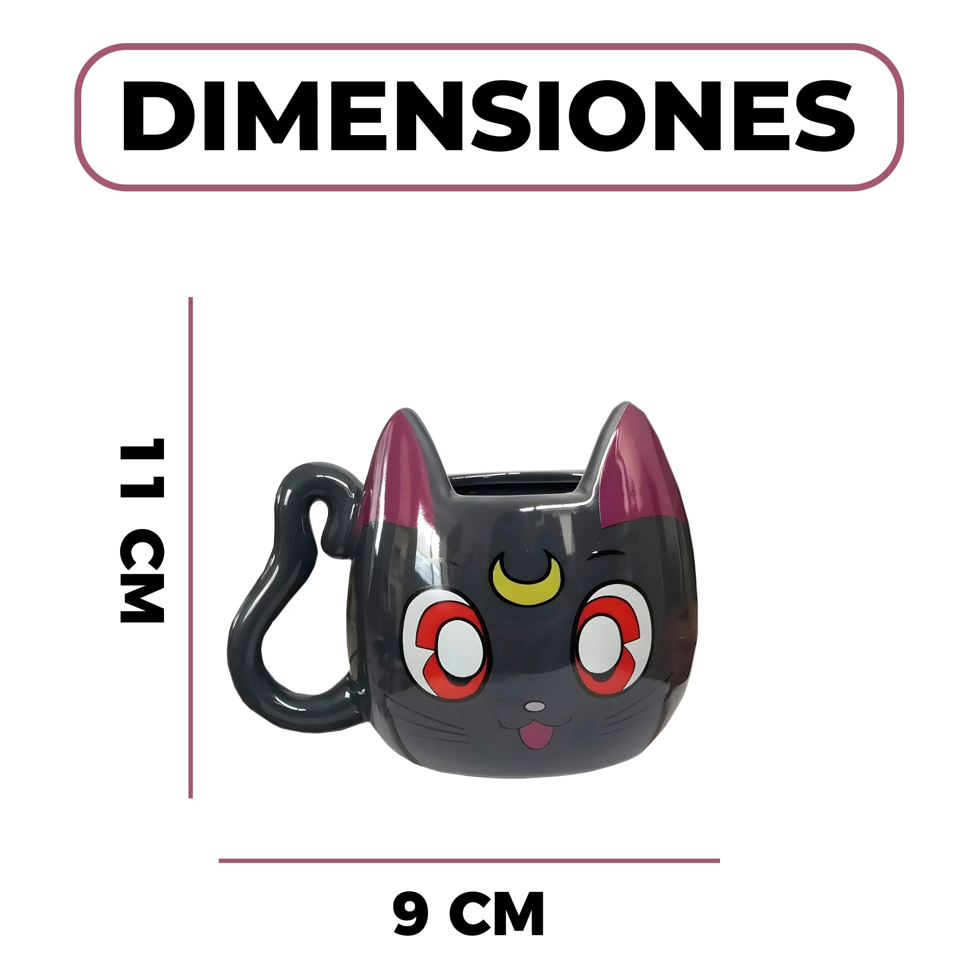 Taza Mug Ceramica Sailor Moon Gato Negro 400 ml 2