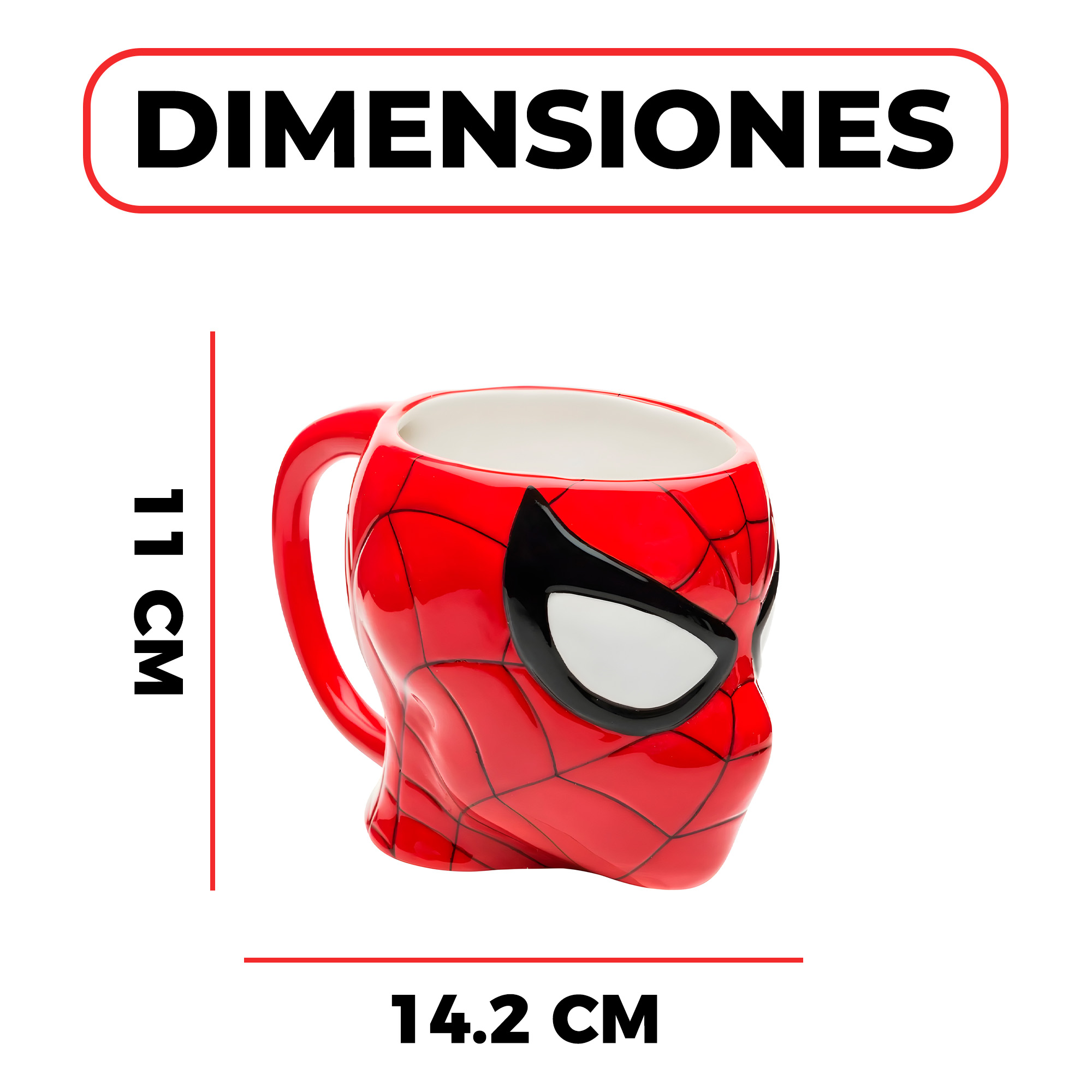 Taza Mug Ceramica Spiderman 3D Cafe Te Bebida 450 ml 2