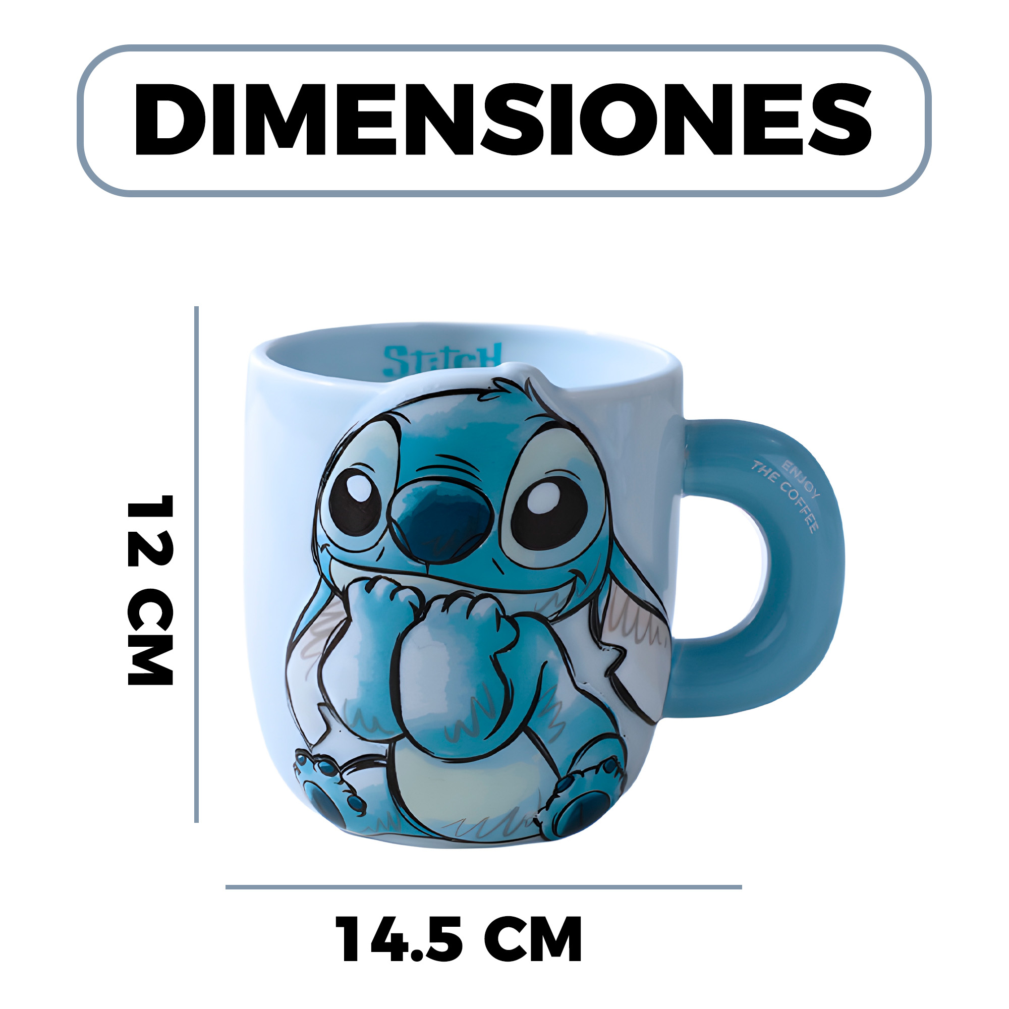 Taza Mug Ceramica Stitch Cafe Te Bebida 650 ml 4