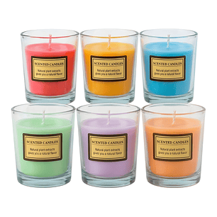 Velas Aromáticas Fragancia Frutal Aceite Esencial Frasco de Vidrio