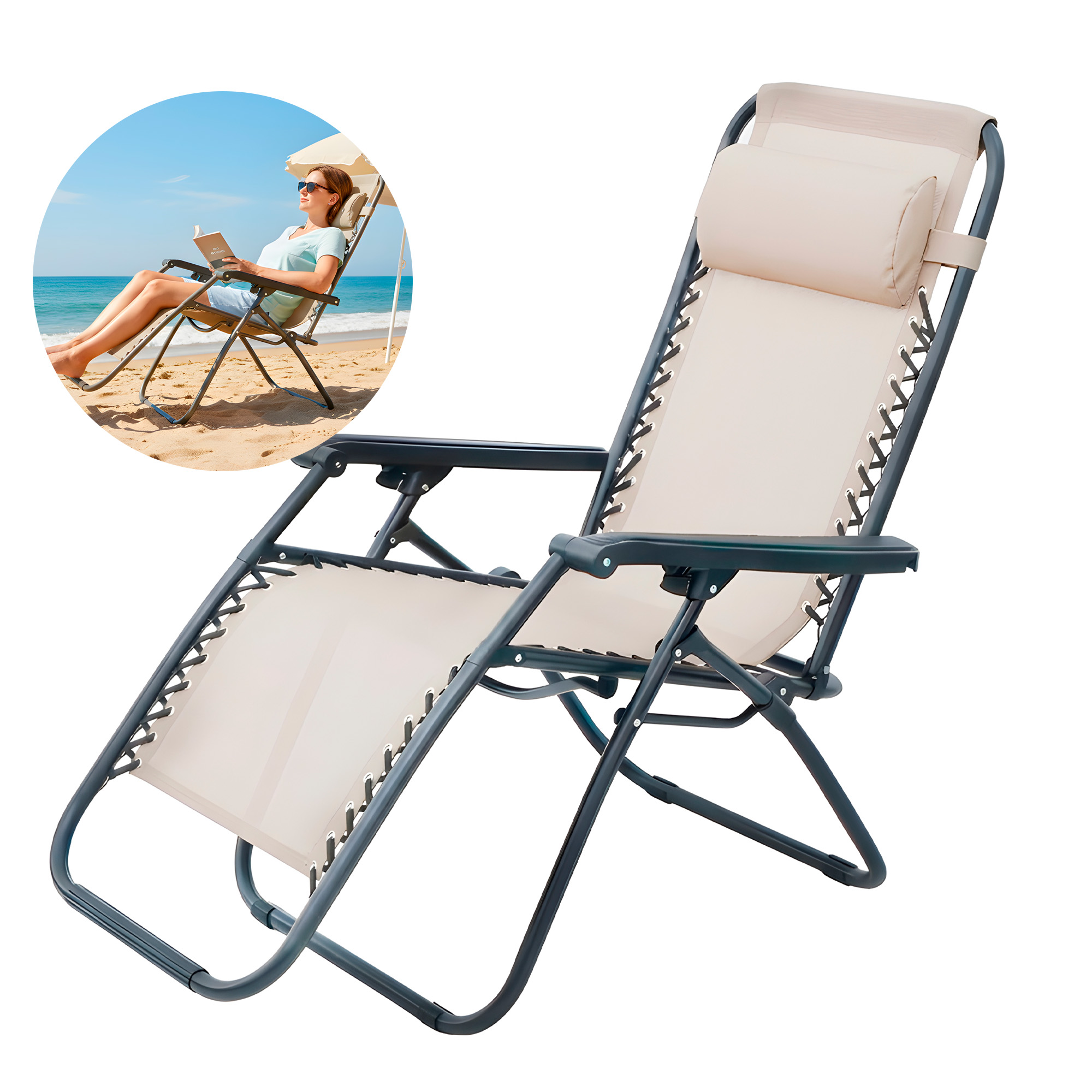 Silla Reposera Plegable Portátil Playa Camping Terraza Hogar Colores 19