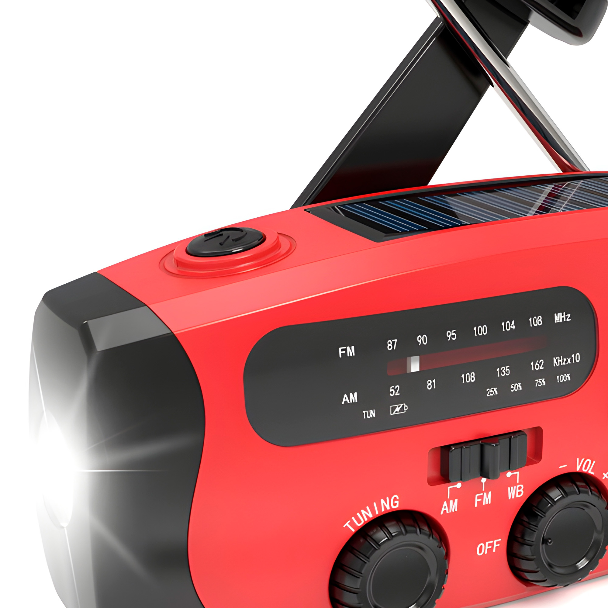 Radio Emergencia Portatil Bateria Manivela Solar Linterna 2000 mAH 10