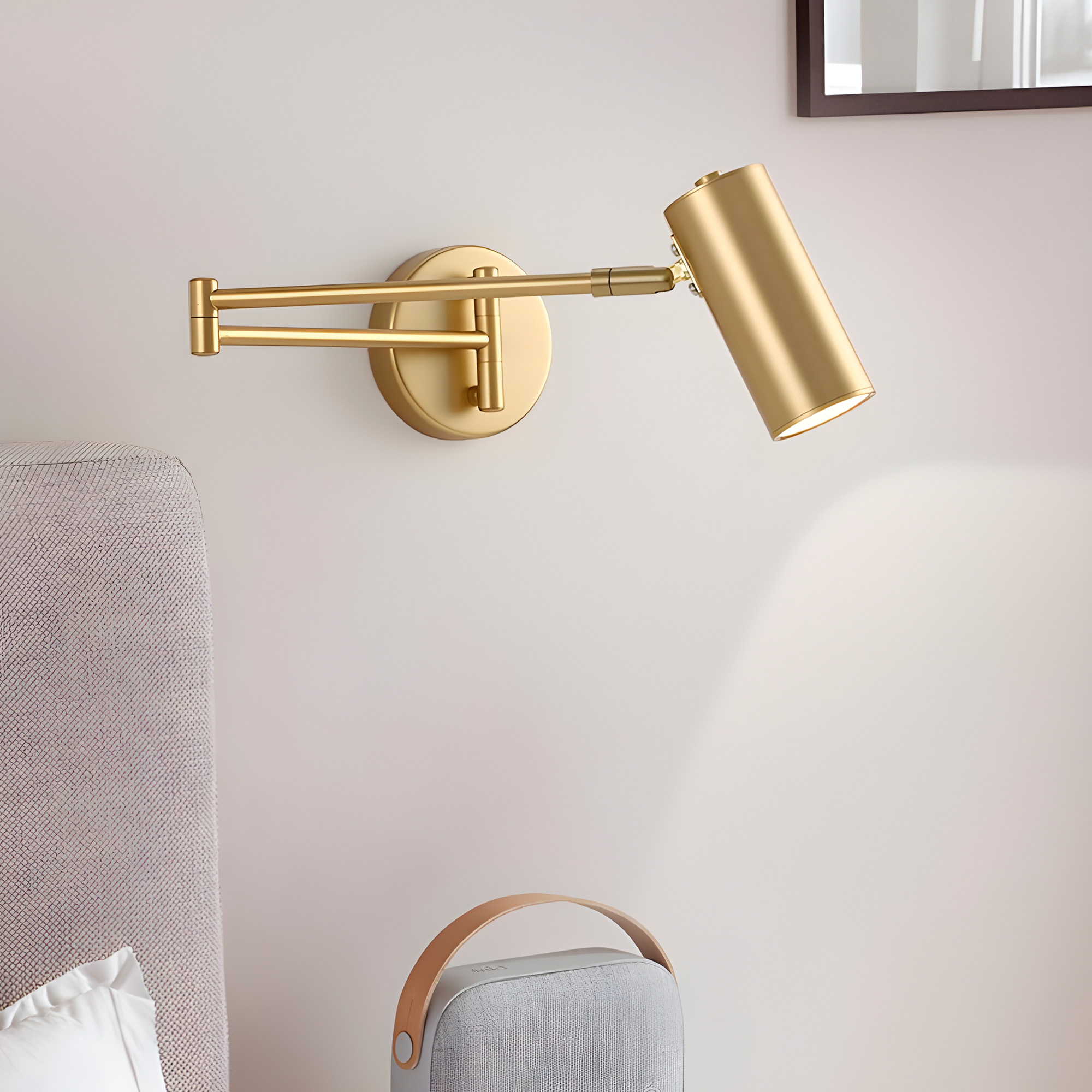 Lámpara Pared Giratoria Dormitorio Estuido Nordica Dorada 3 Colores 60CM 6