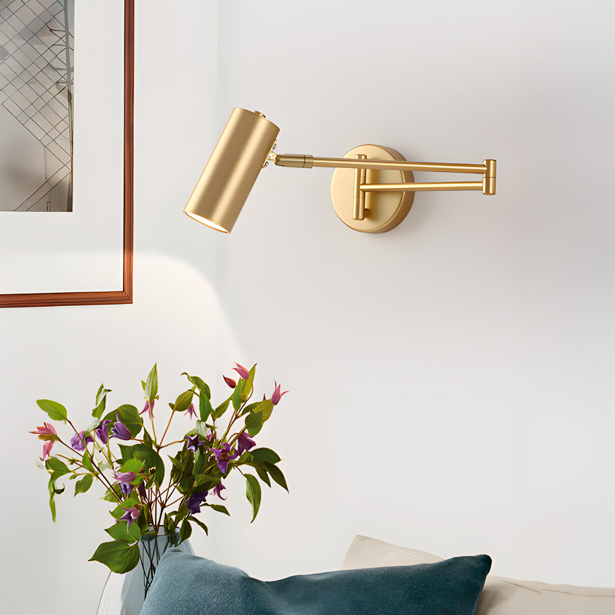 Lámpara Pared Giratoria Dormitorio Estuido Nordica Dorada 3 Colores 60CM 7