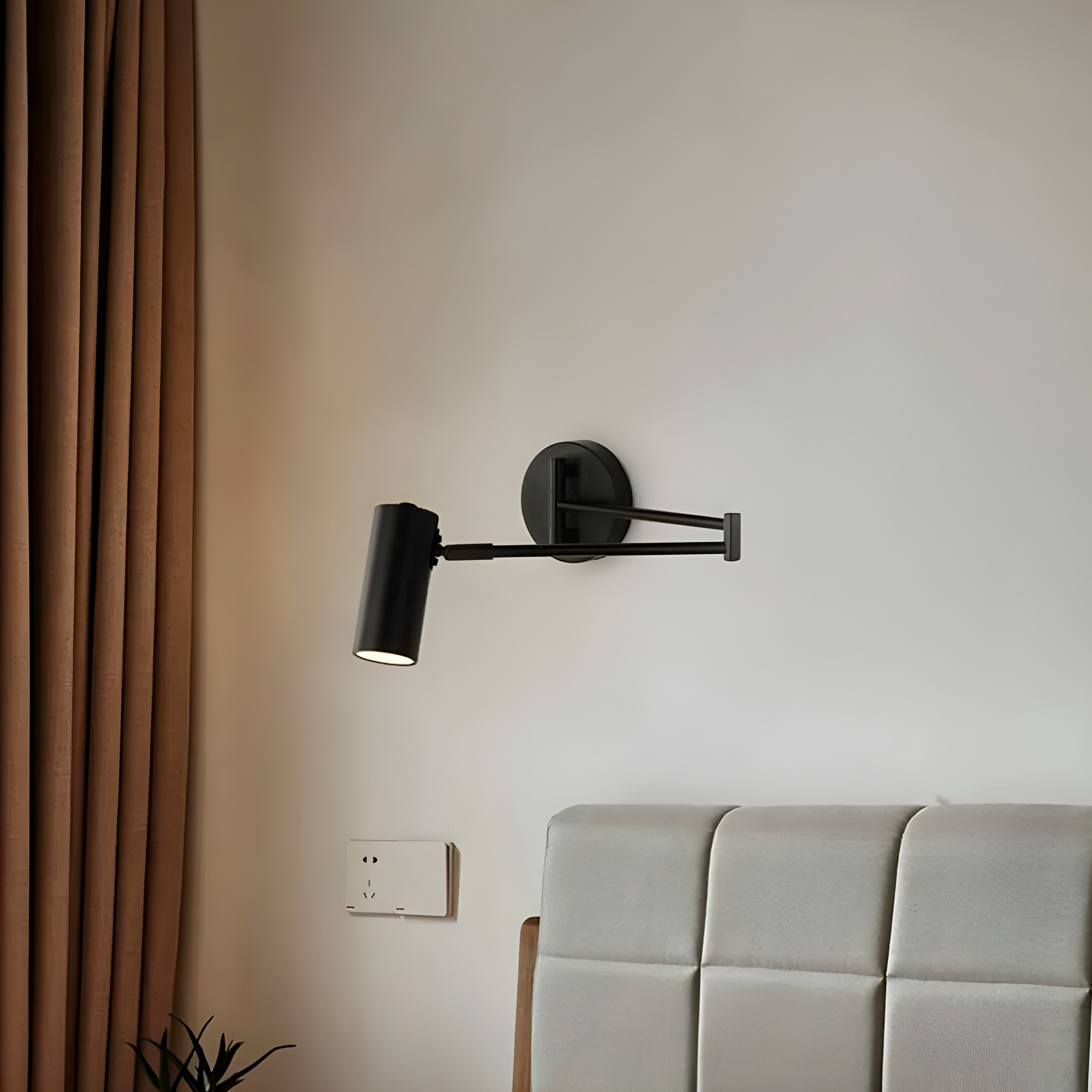 Lámpara Pared Giratoria Dormitorio Estuido Nordica Dorada 3 Colores 60CM 16