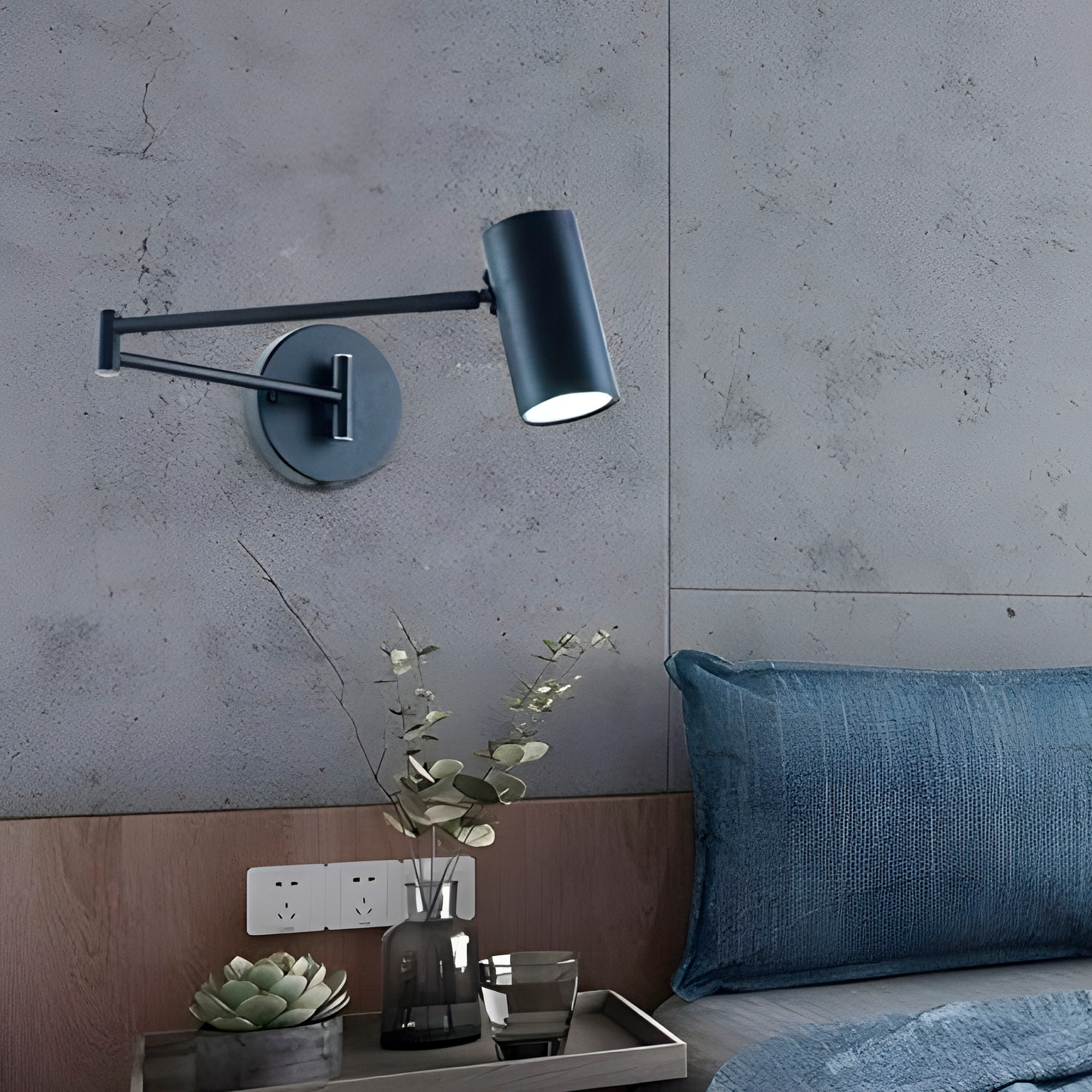 Lámpara Pared Giratoria Dormitorio Estuido Nordica Dorada 3 Colores 60CM 17