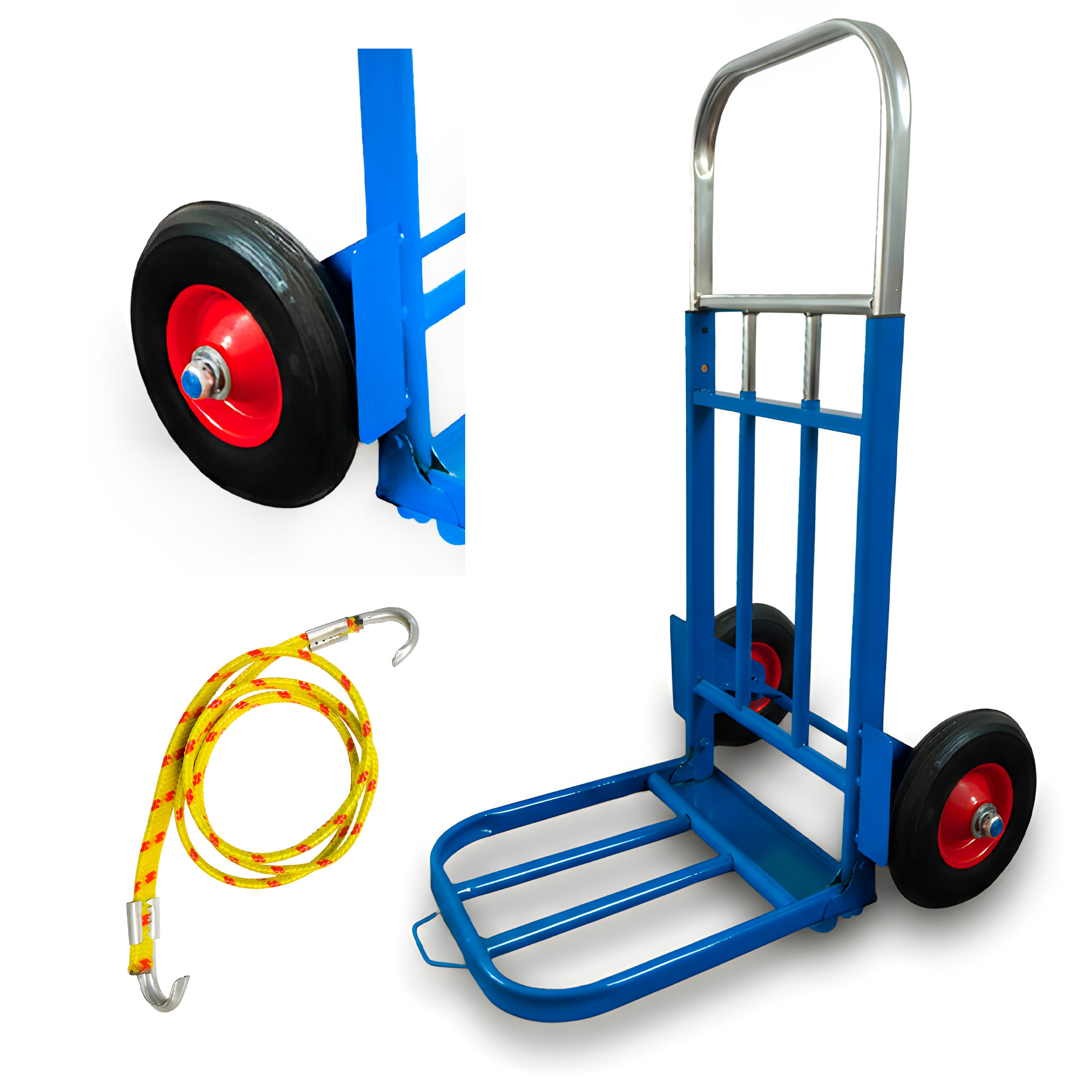 Yegua Carro Plegable De Carga Aluminio 120 Kilos Máximo + Pulpo Firme 1