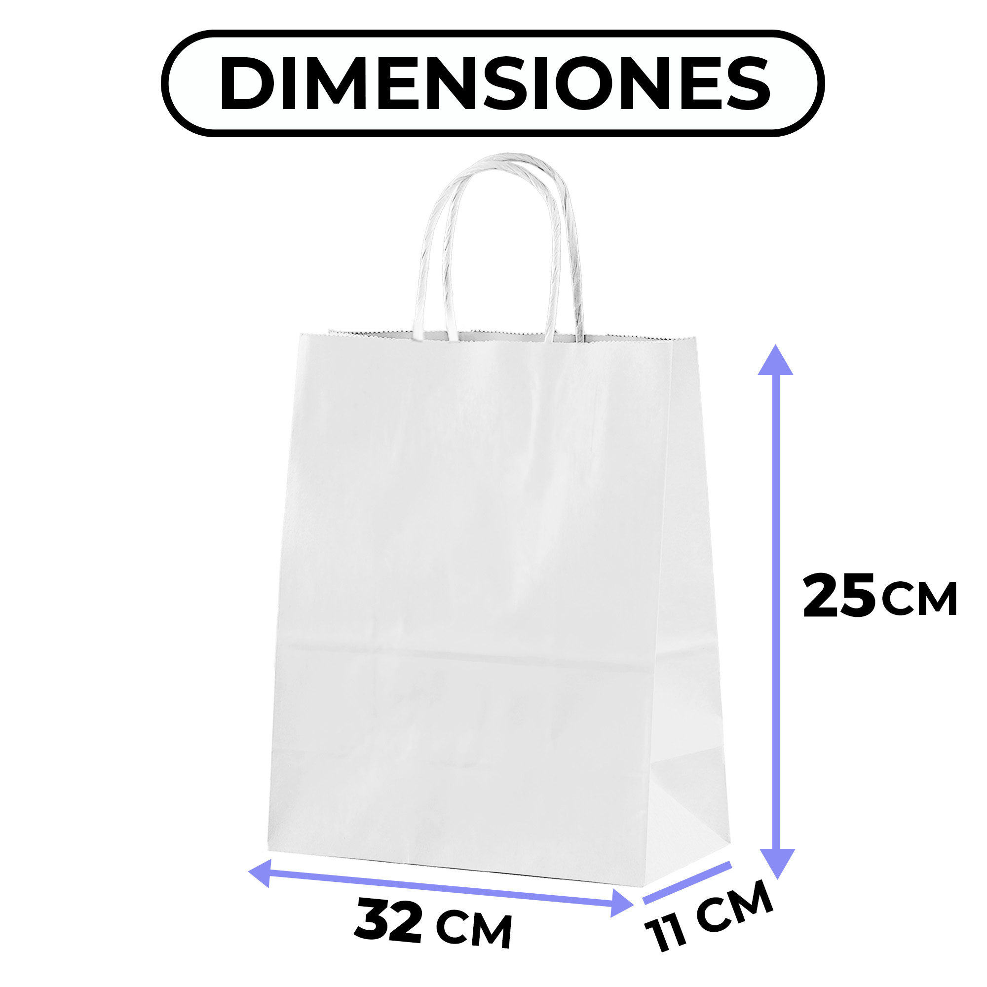 Bolsa Papel Kraft Ecológica Degradable 32X11X25 CM 2