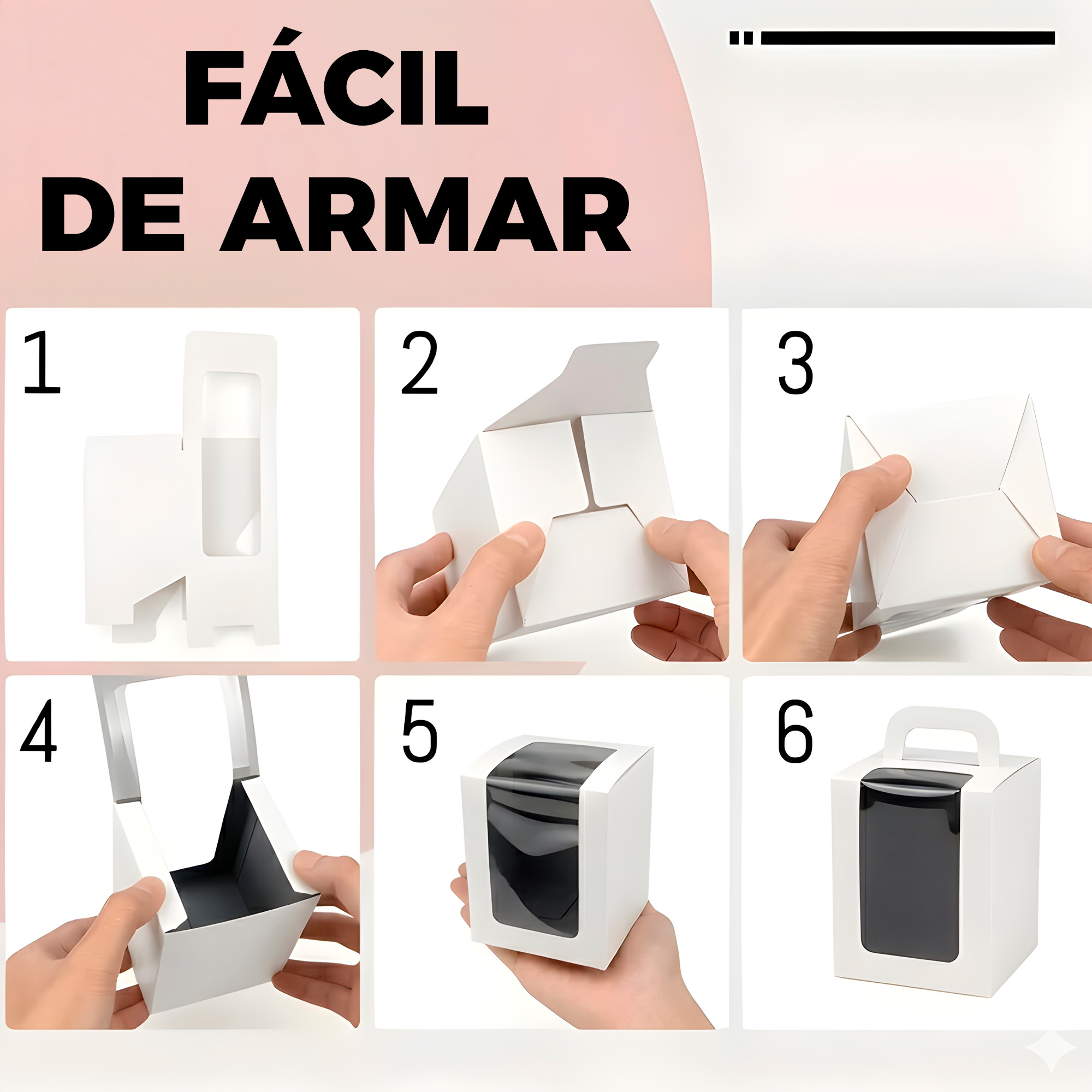 Caja Cajita Kraft Colores Velas Dulces Tortas Cupcake Visor 8X8X10 CM 4