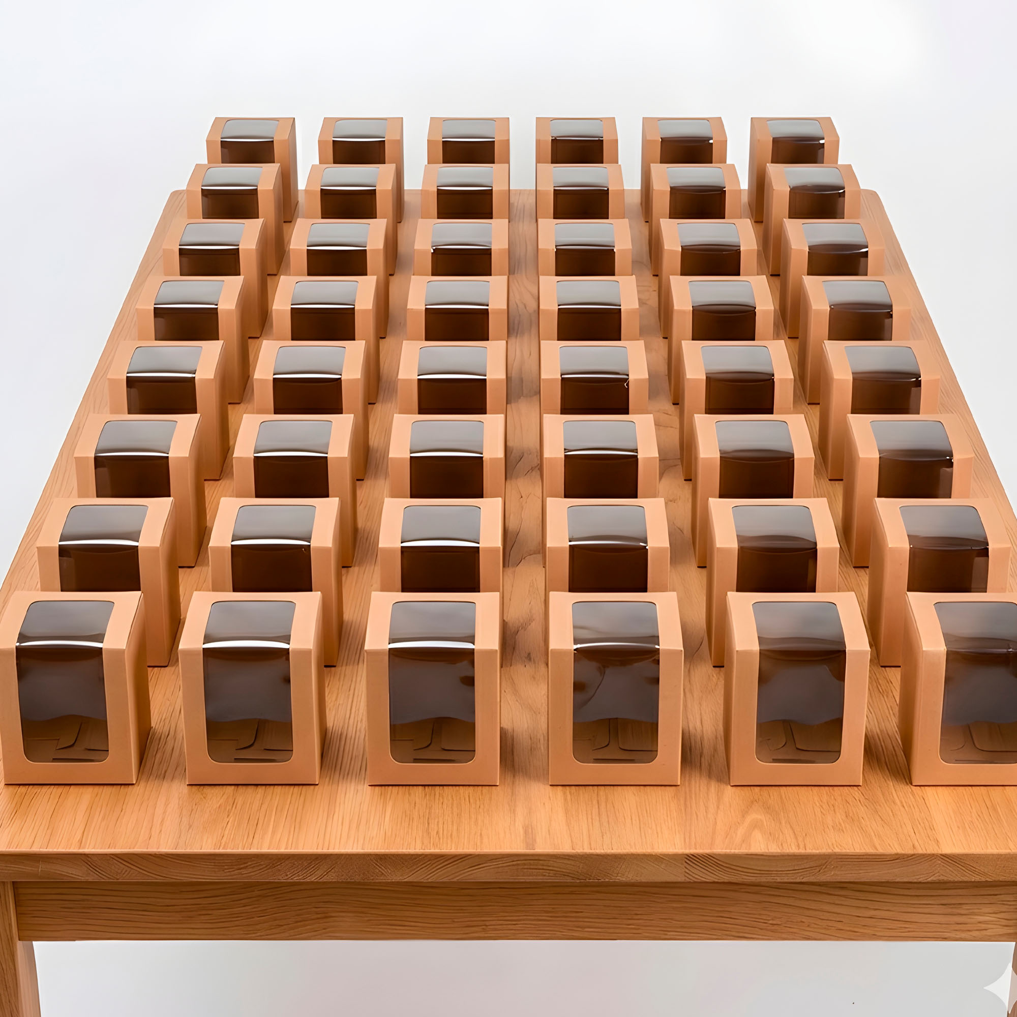 Caja Cajita Kraft Colores Velas Dulces Tortas Cupcake Visor 8X8X10 CM 7