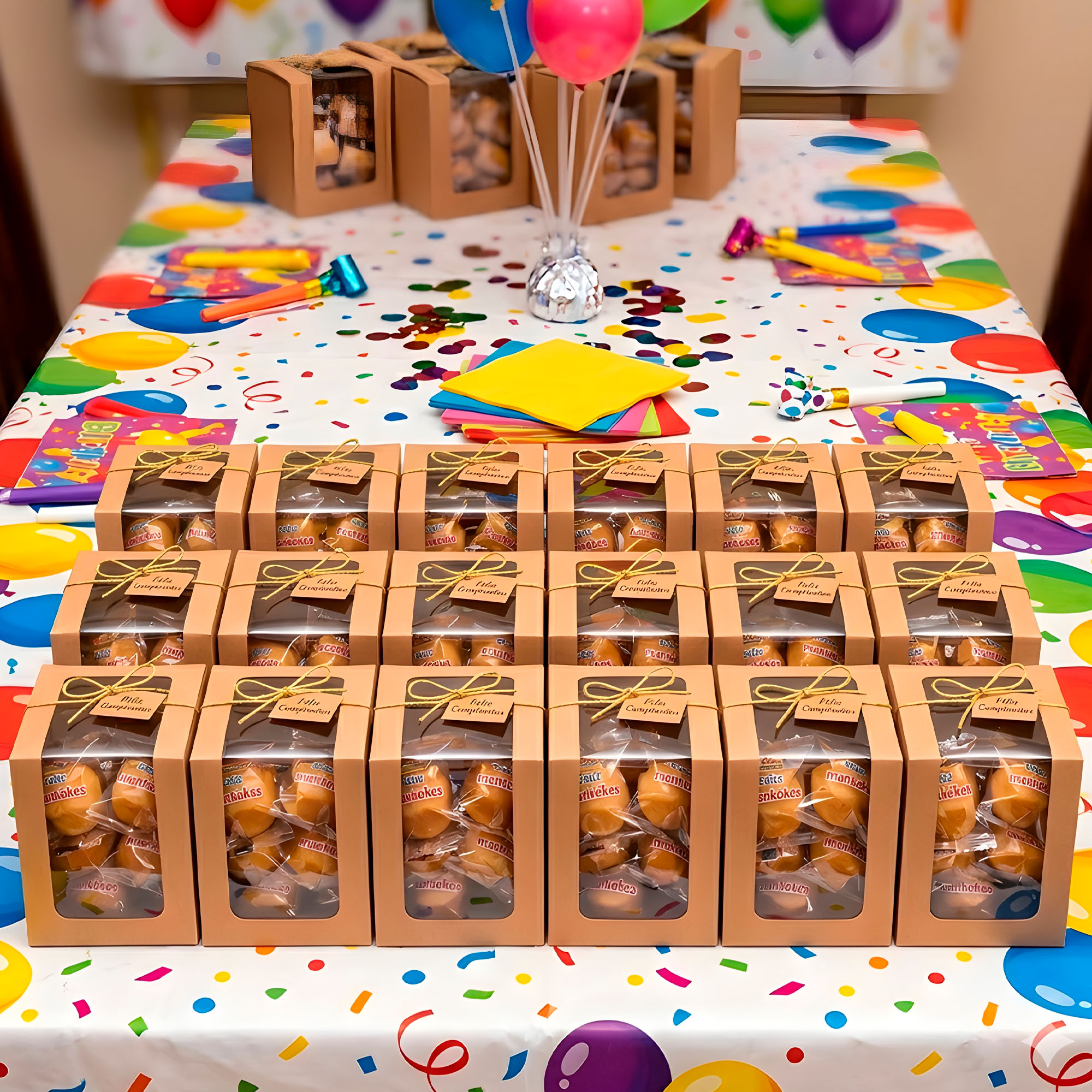 Caja Cajita Kraft Colores Velas Dulces Tortas Cupcake Visor 8X8X10 CM 11