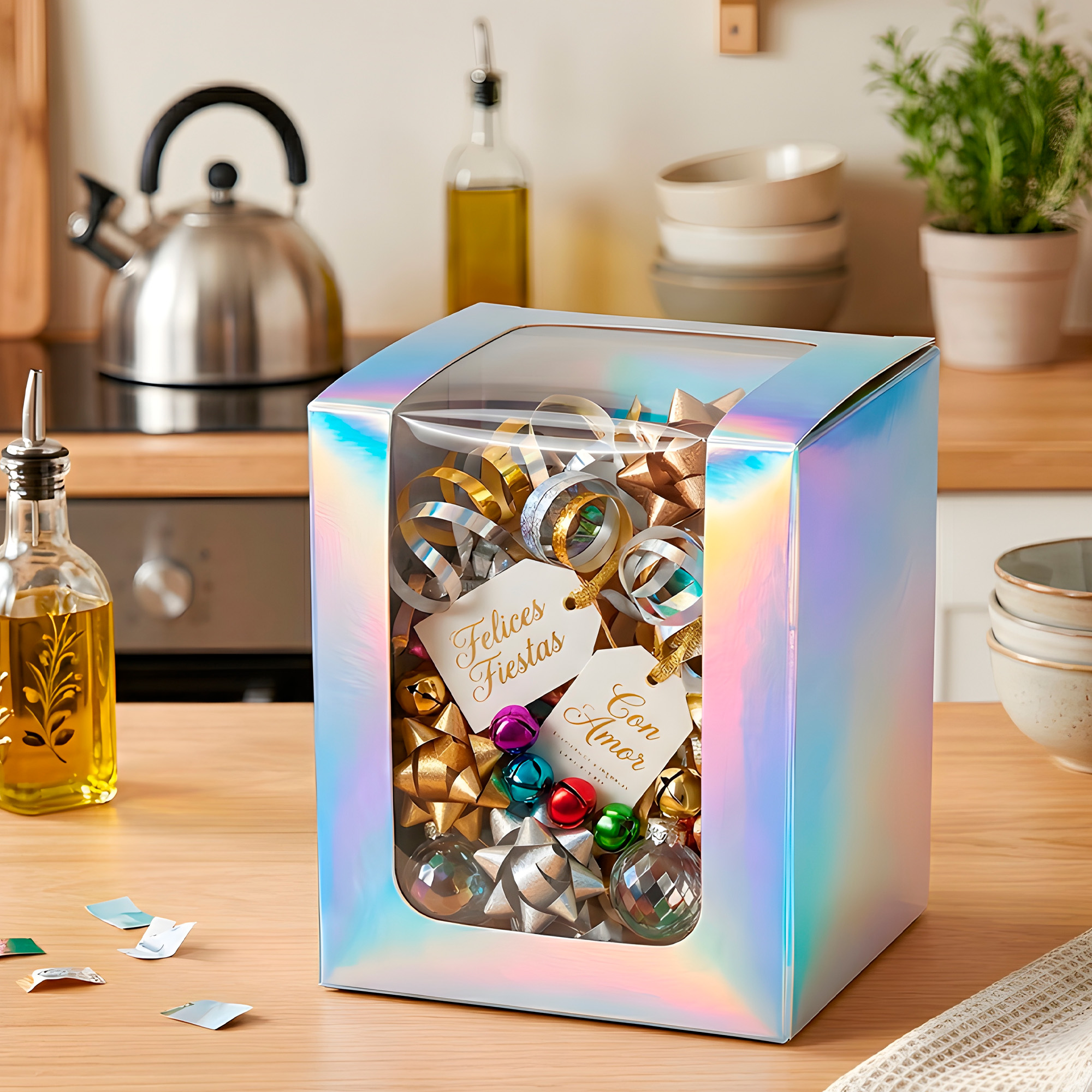 Caja Cajita Kraft Colores Velas Dulces Tortas Cupcake Visor 8X8X10 CM 17