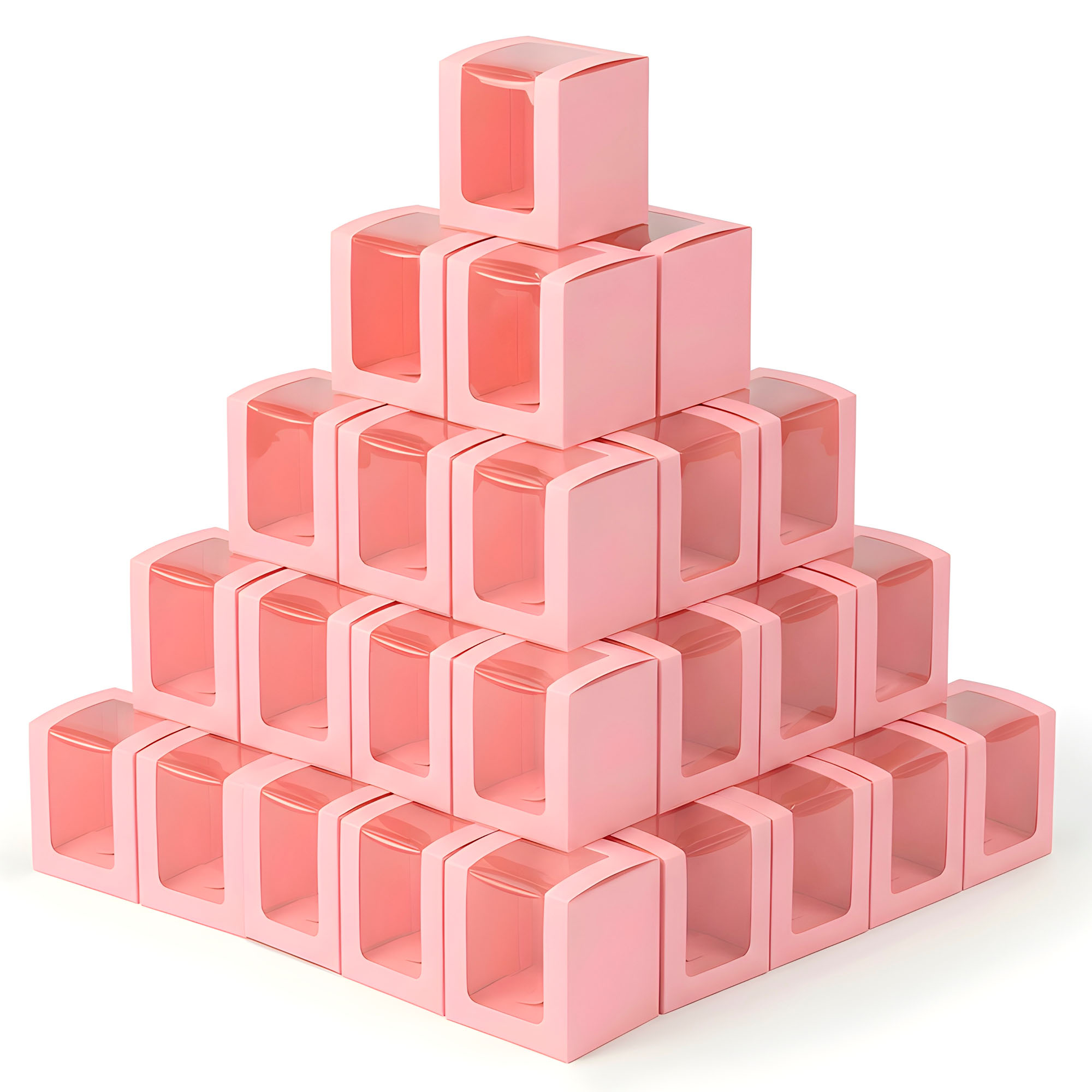 Caja Cajita Kraft Colores Velas Dulces Tortas Cupcake Visor 8X8X10 CM 20