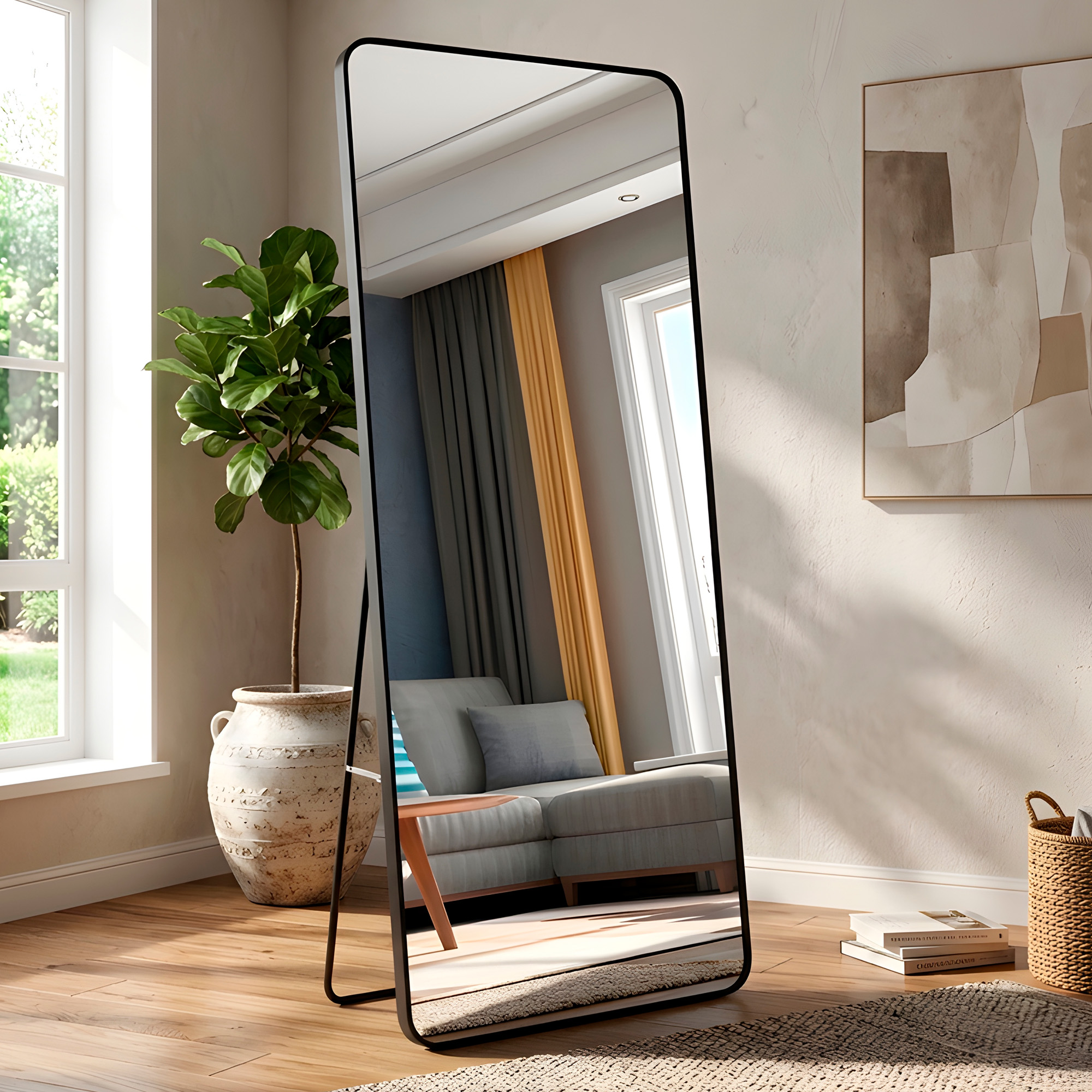 Espejo de Cuerpo Entero Suelo Grande 180 x 80 CM Anti Explosión Marcos de Lujo 7