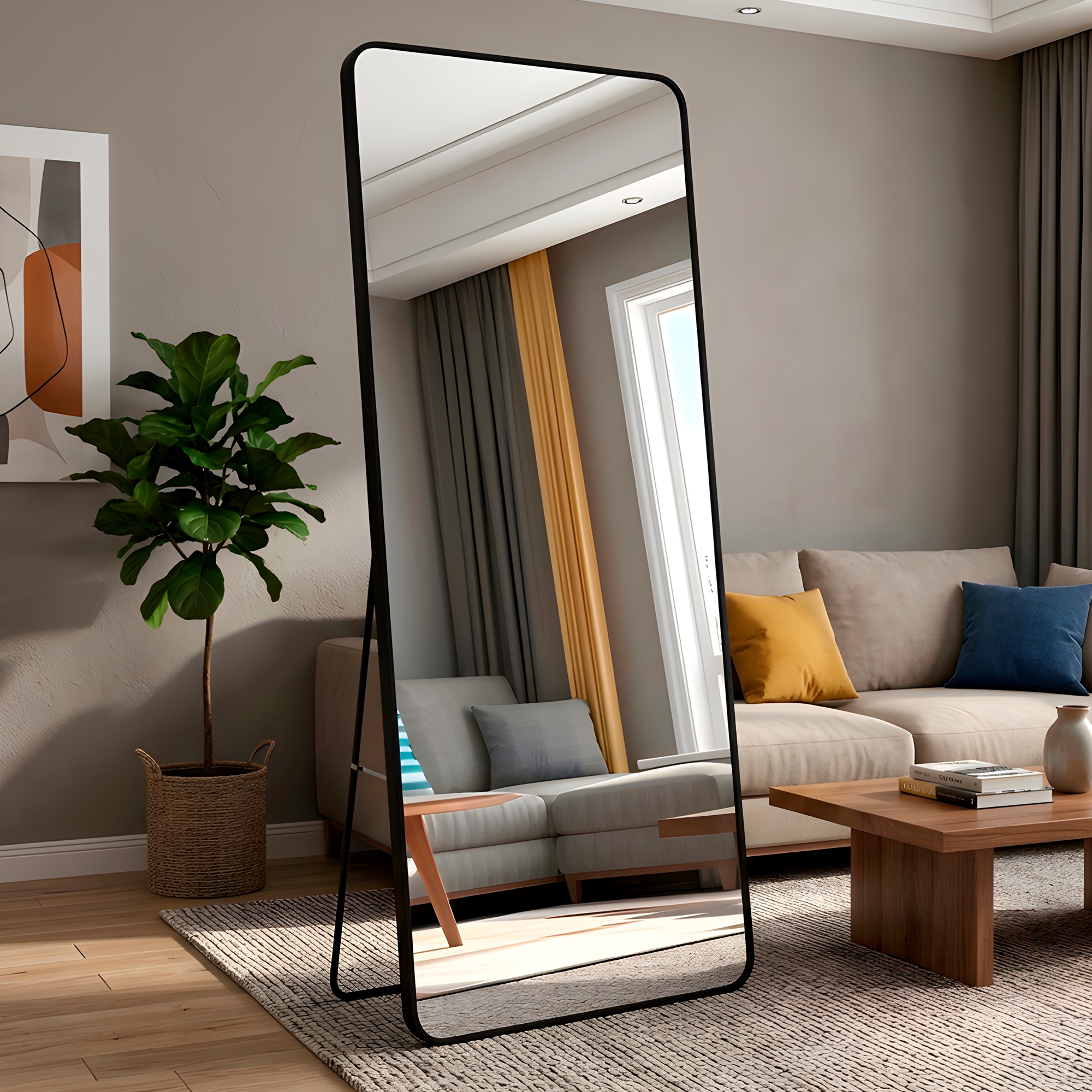 Espejo de Cuerpo Entero Suelo Grande 180 x 80 CM Anti Explosión Marcos de Lujo 9
