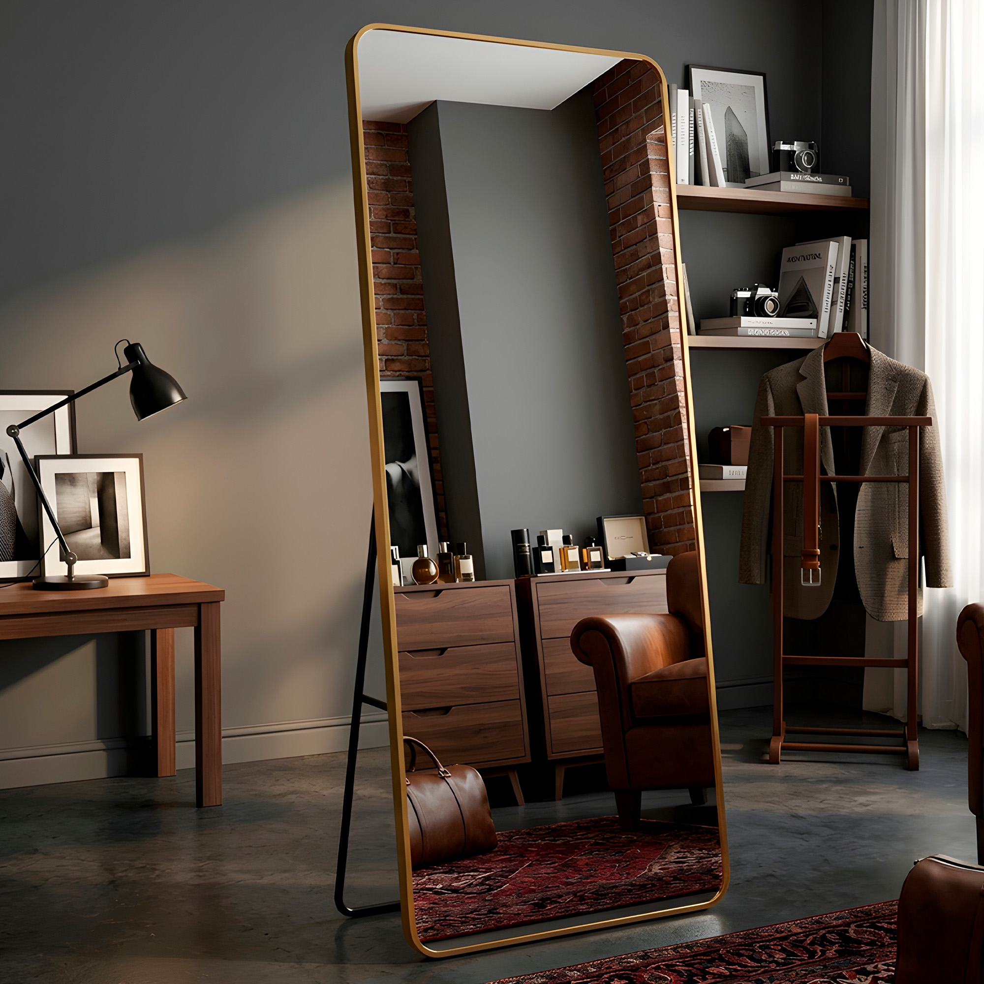Espejo de Cuerpo Entero Suelo Grande 180 x 80 CM Anti Explosión Marcos de Lujo 13
