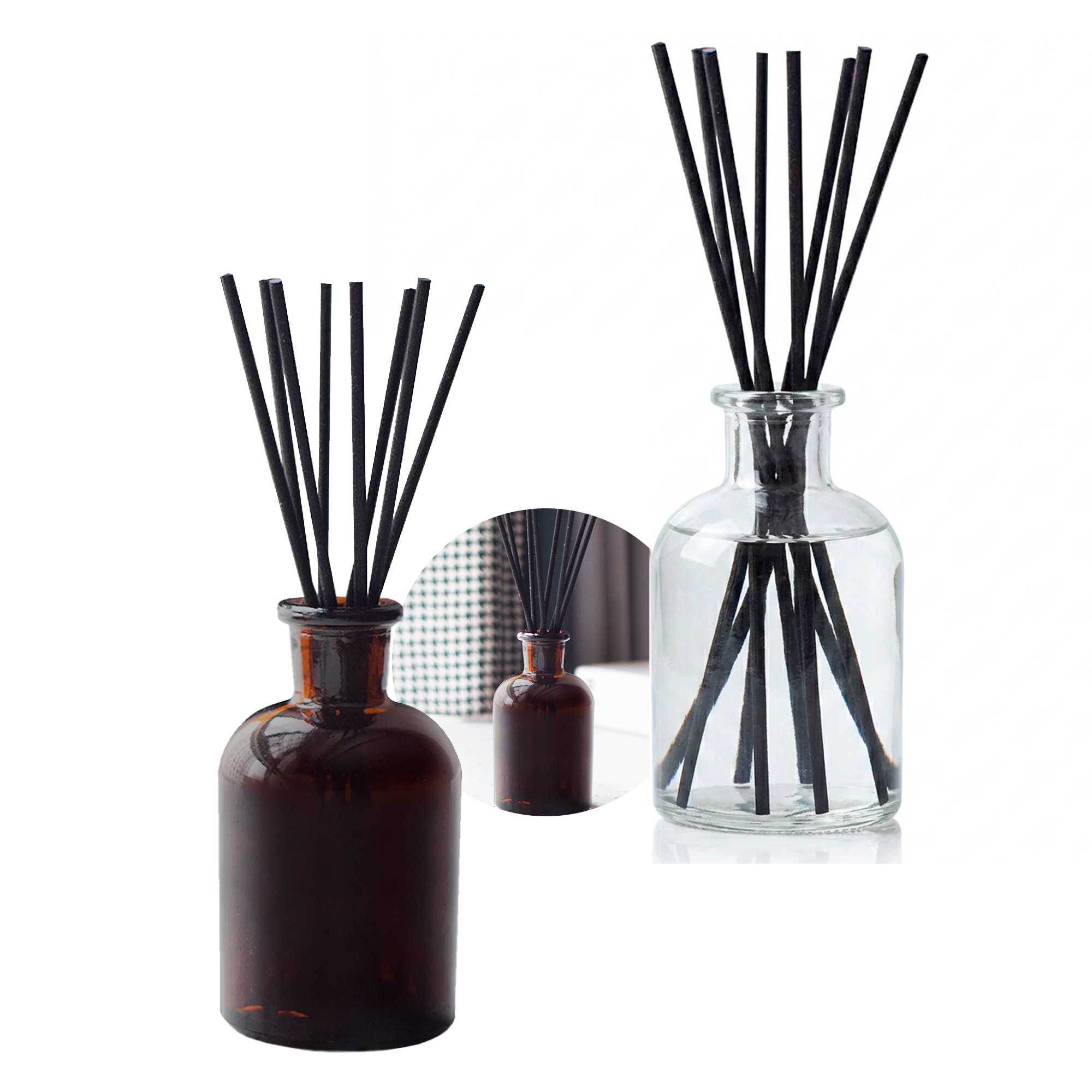 Frasco Mikado Para Aromaterapia Ambientador Vacio 125ml + Tapa + Varillas 1