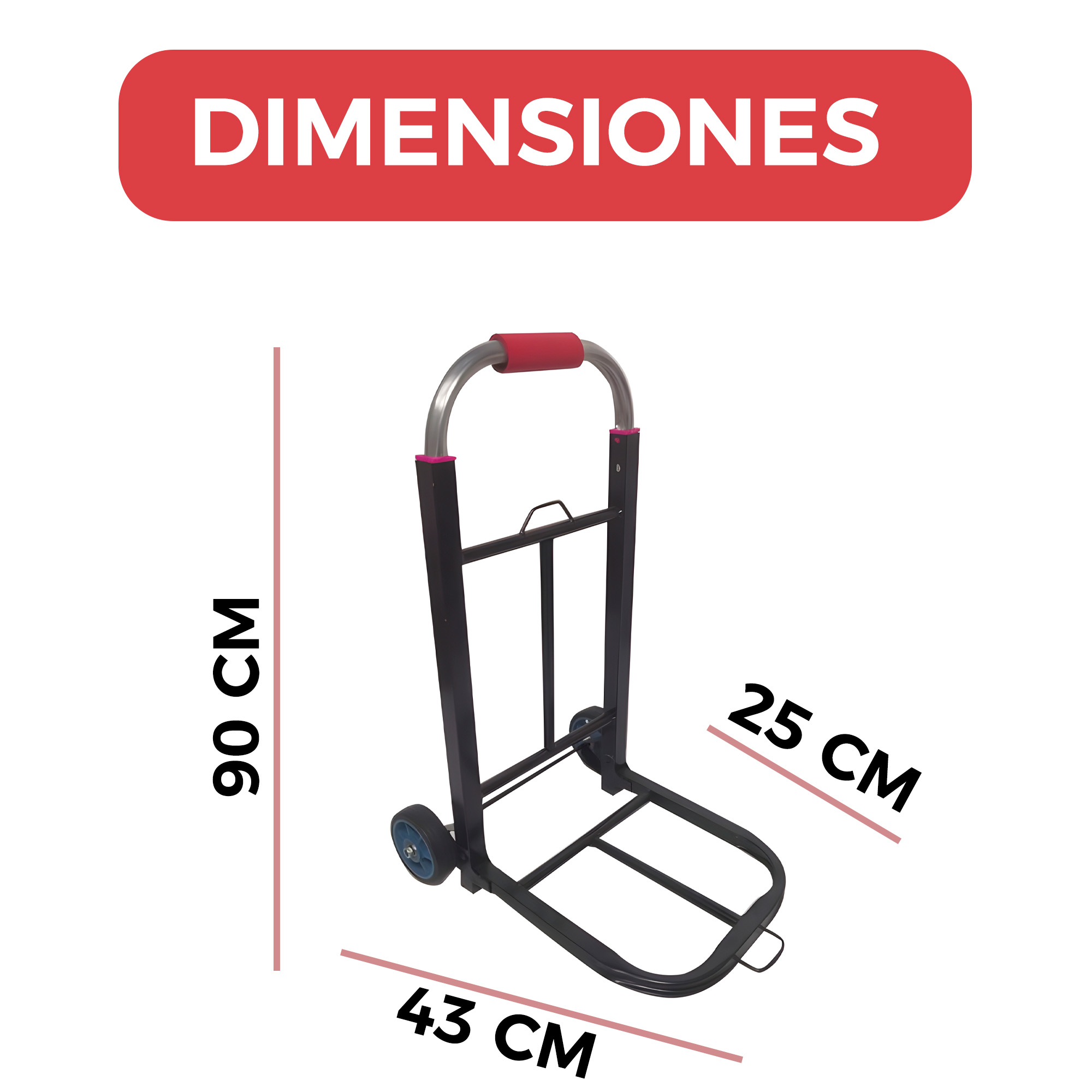Yegua Carro Plegable De Carga Aluminio 100 Kg + Pulpo Firme 2