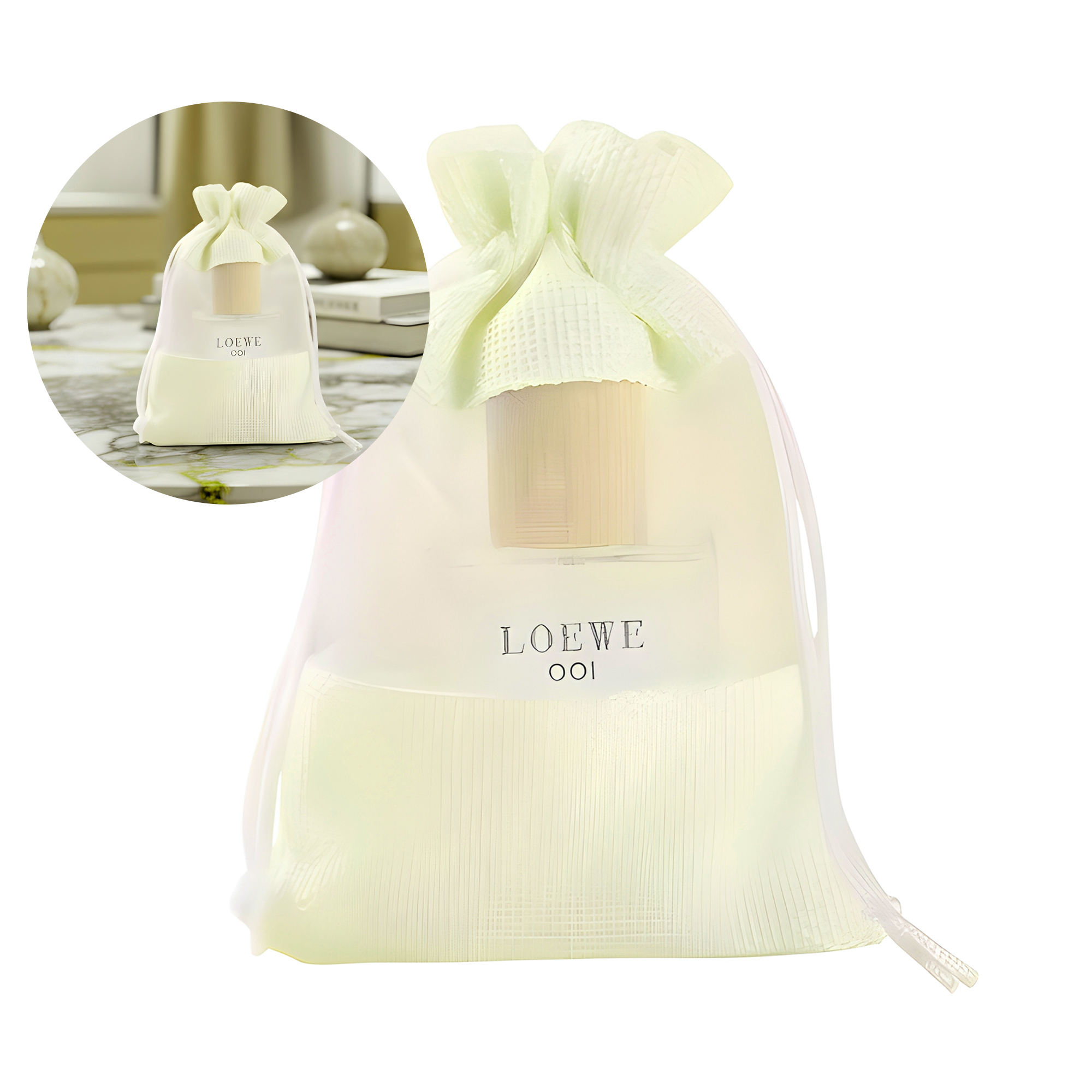 6 Bolsas de Organza Blancas Cordón con Ventana para Regalo 13 X 18 CM 1