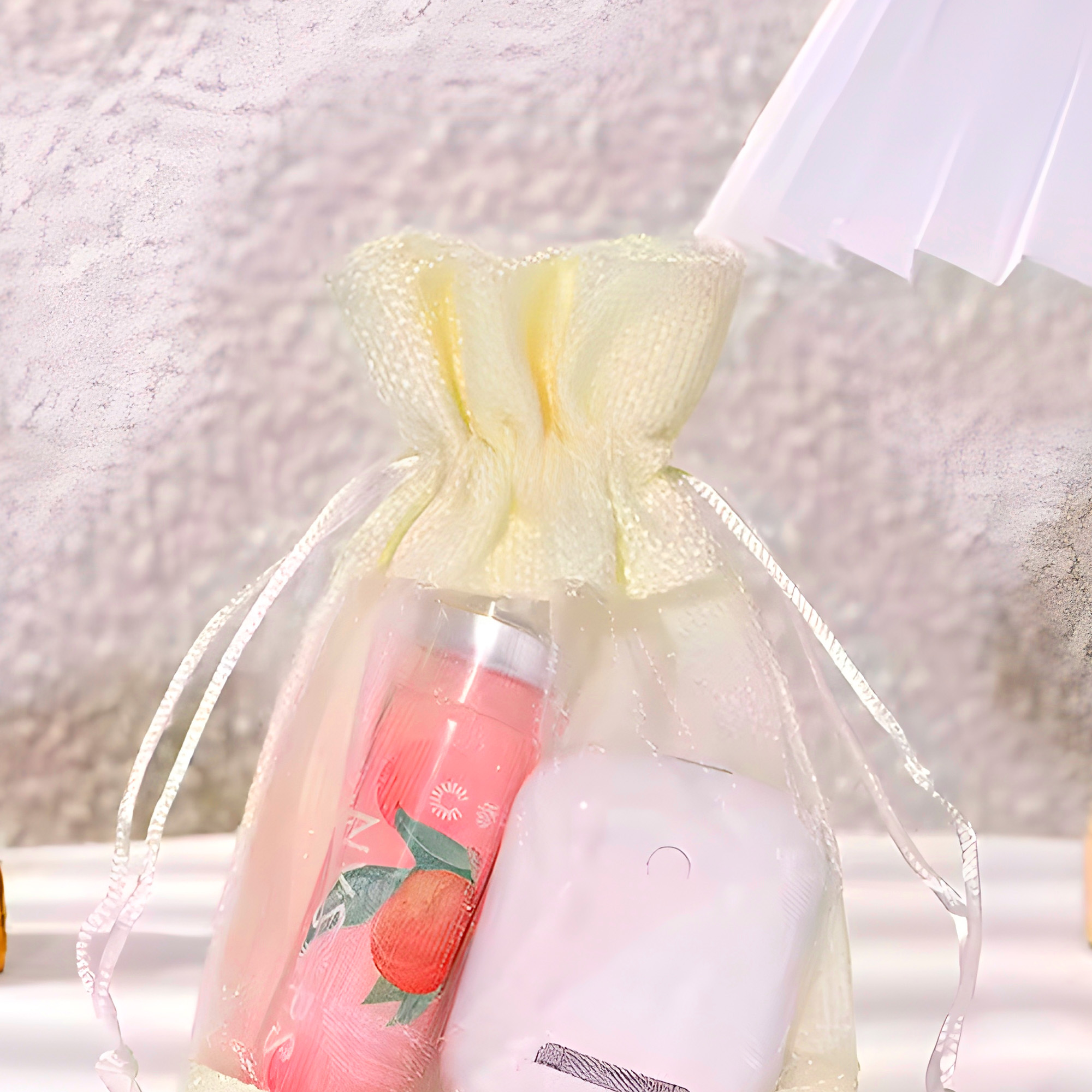 6 Bolsas de Organza Crema Cordón con Ventana para Regalo 10 X 14 CM 8