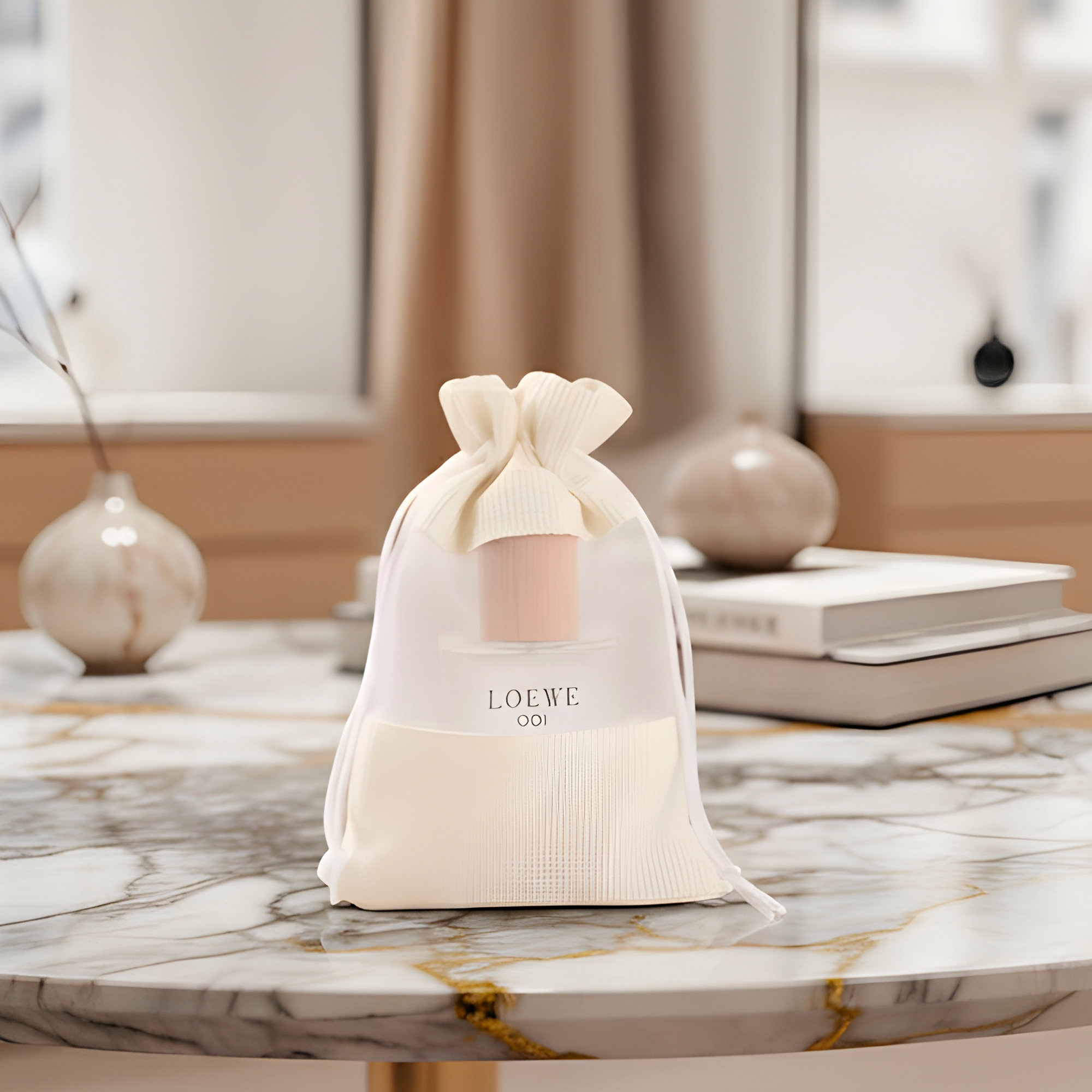 6 Bolsas de Organza Crema Cordón con Ventana para Regalo 10 X 14 CM 10