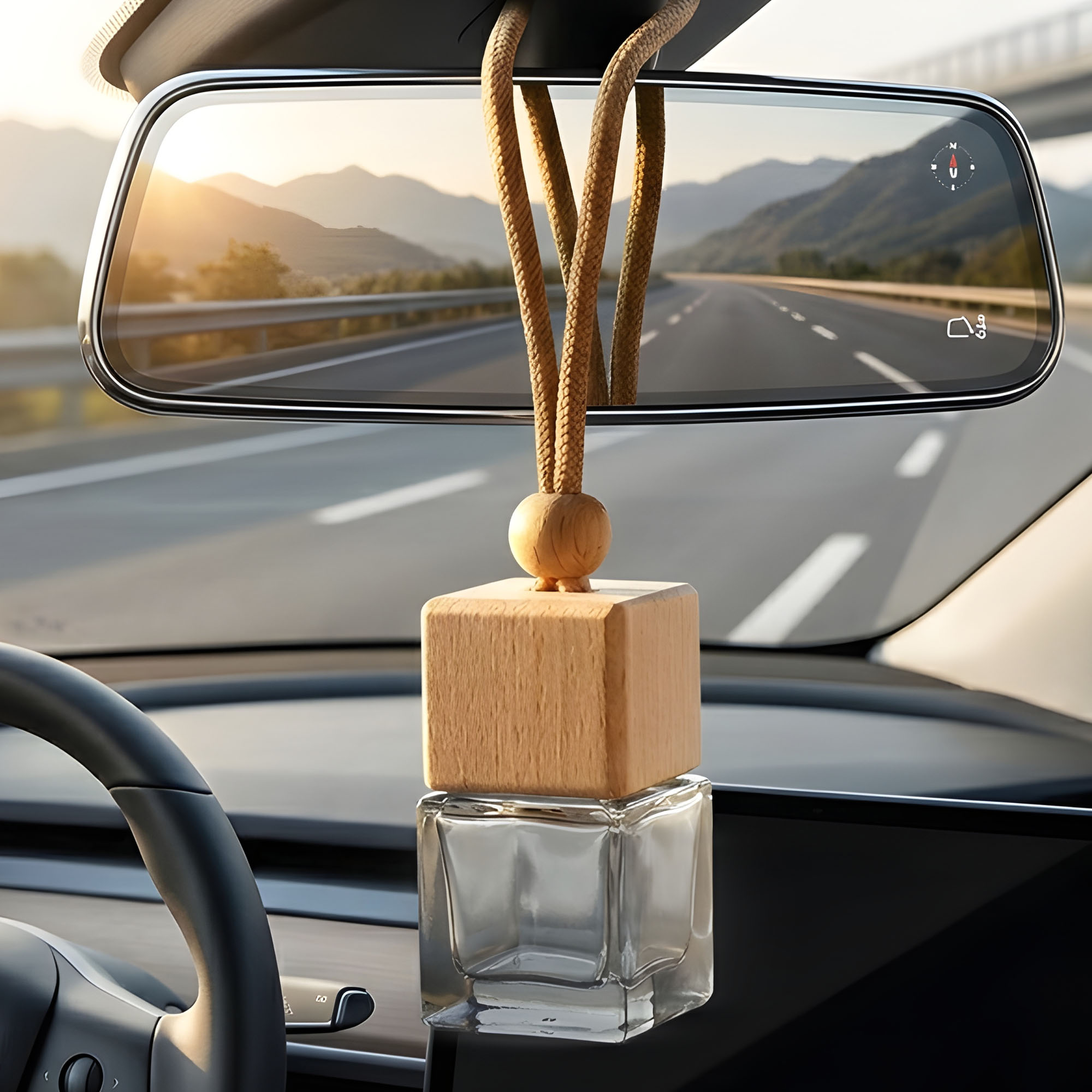 Frasco Difusor de Auto Vidrio Aromatizante Aceite Esencial Cuadrado Ventilación Colores 8ML 7