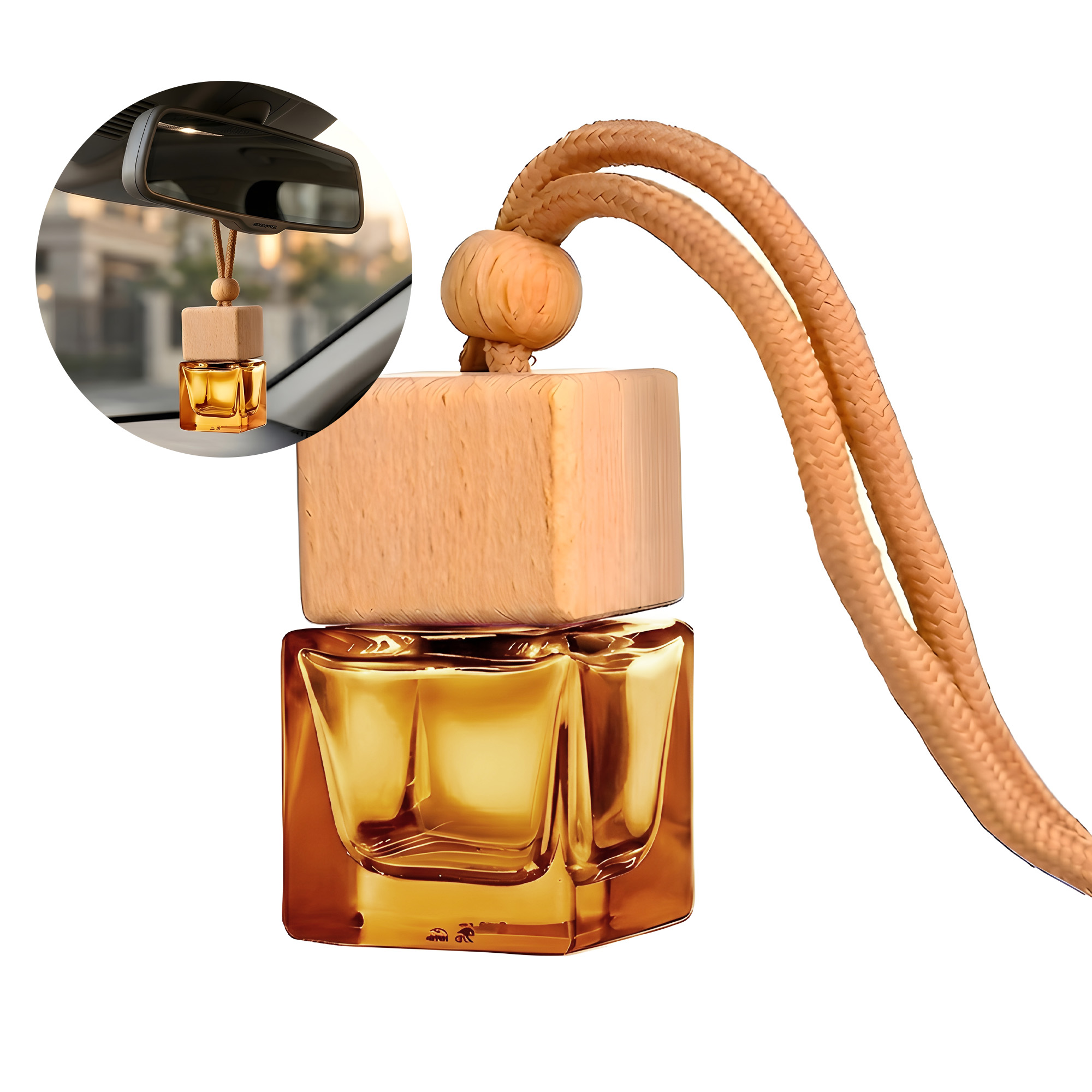 Frasco Difusor de Auto Vidrio Aromatizante Aceite Esencial Cuadrado Ventilación Colores 8ML 21