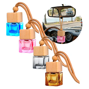 Frasco Difusor de Auto Vidrio Aromatizante Aceite Esencial Cuadrado Ventilación Colores 8ML