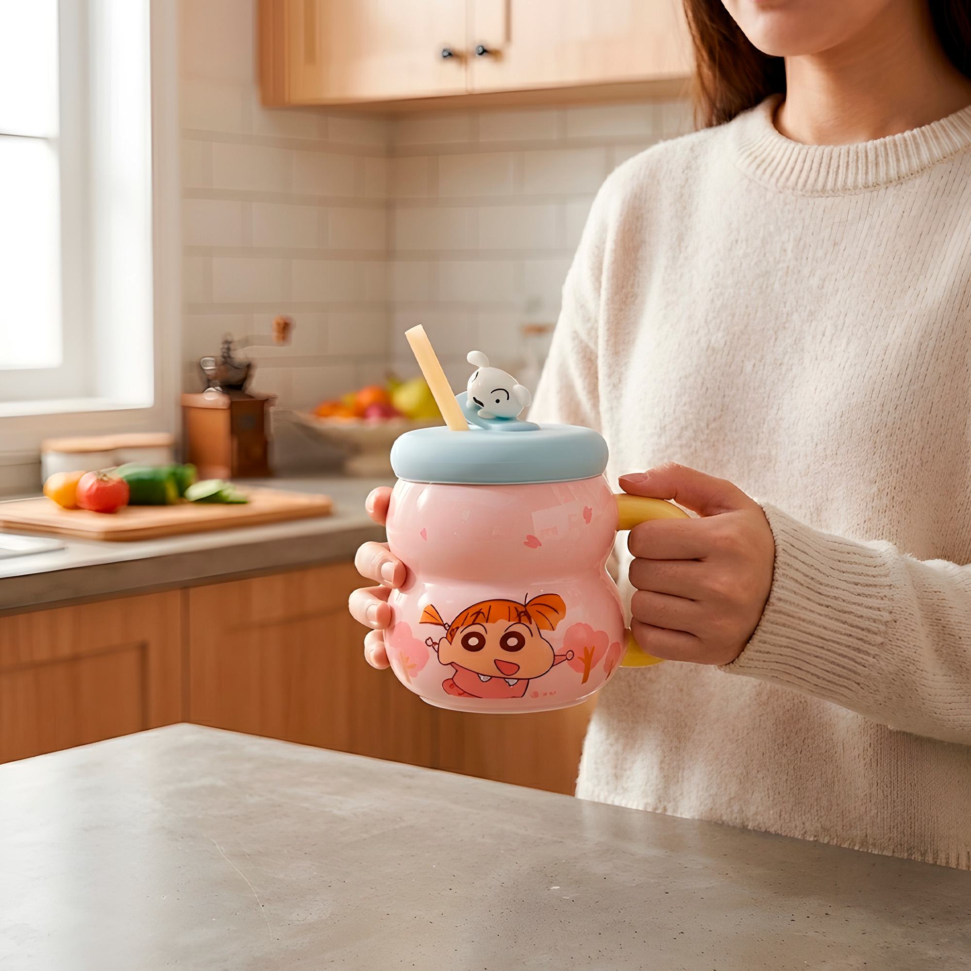 Taza Mug Shin Chan Ilustraciones Caricaturas Nene Sakurada 500 ml 7