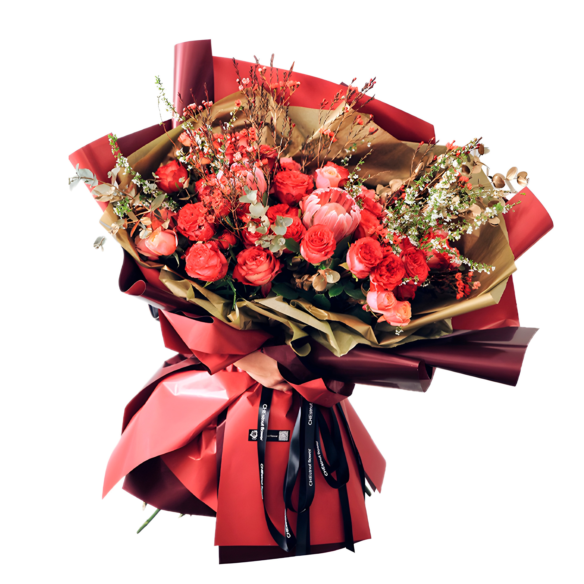 Papel Coreano 20u Arreglos Florales Regalos Doble Color 56X54 CM 2