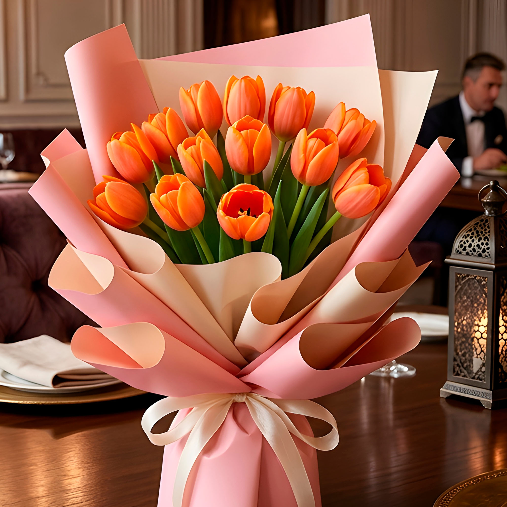Papel Coreano 20u Arreglos Florales Regalos Doble Color 56X54 CM 4
