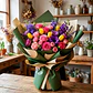 Papel Coreano 20u Arreglos Florales Regalos Doble Color 56X54 CM - Miniatura 8