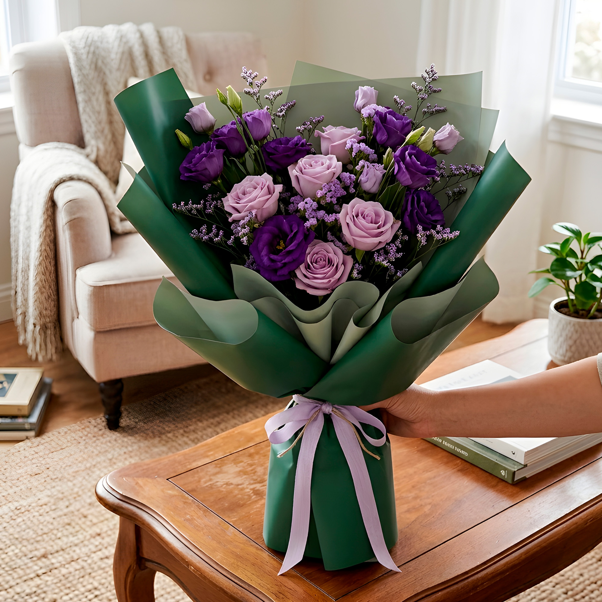 Papel Coreano 20u Arreglos Florales Regalos Doble Color 56X54 CM 15