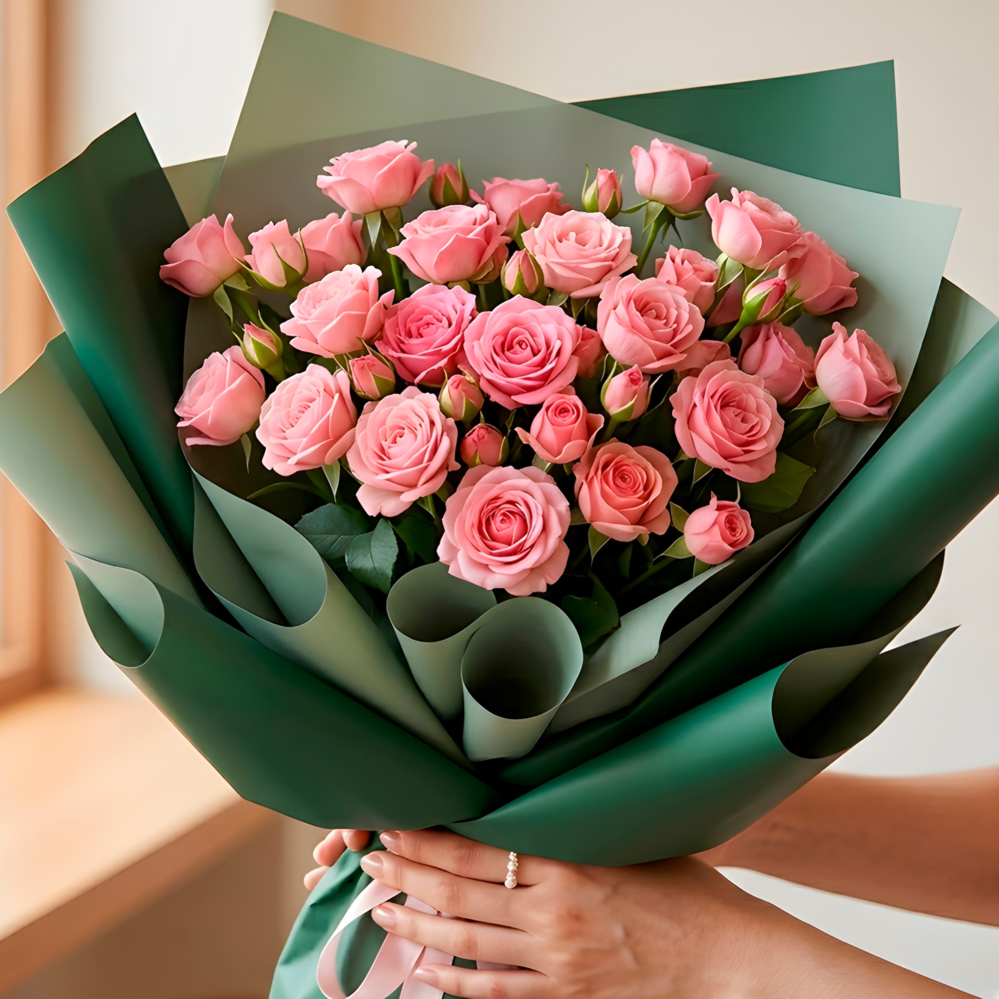 Papel Coreano 20u Arreglos Florales Regalos Doble Color 56X54 CM 16