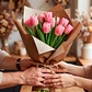 Papel Coreano 20u Arreglos Florales Regalos Doble Color 56X54 CM - Miniatura 19