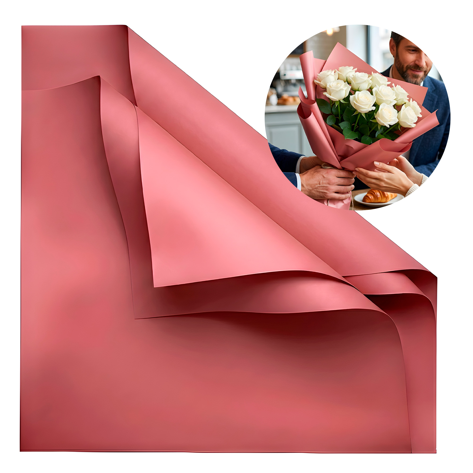 Papel Coreano 20 Pliegos Arreglos Florales Regalos Colores 56x54 Cm 37