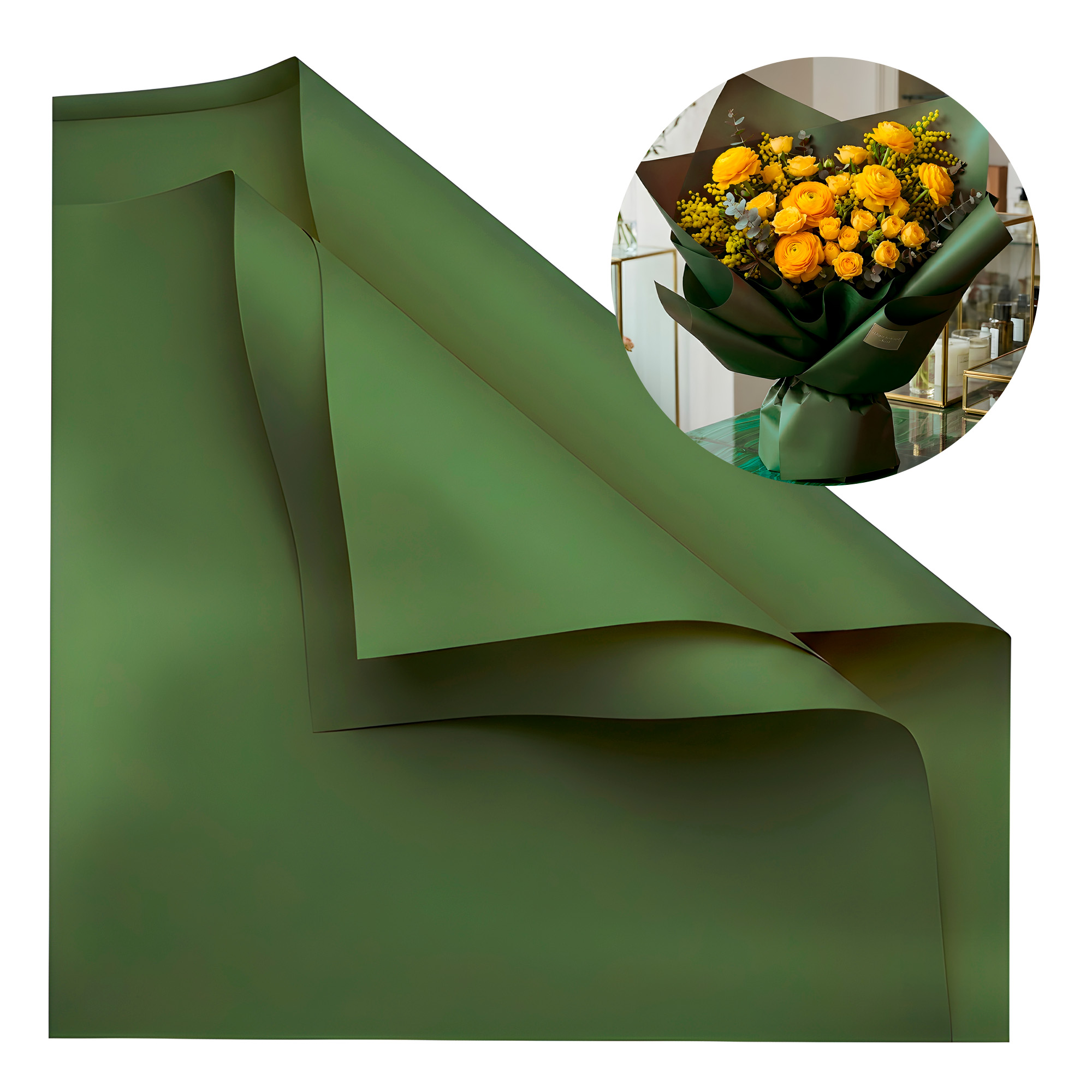 Papel Coreano 10 Pliegos Arreglos Florales Regalos Colores 58x58 Cm 6