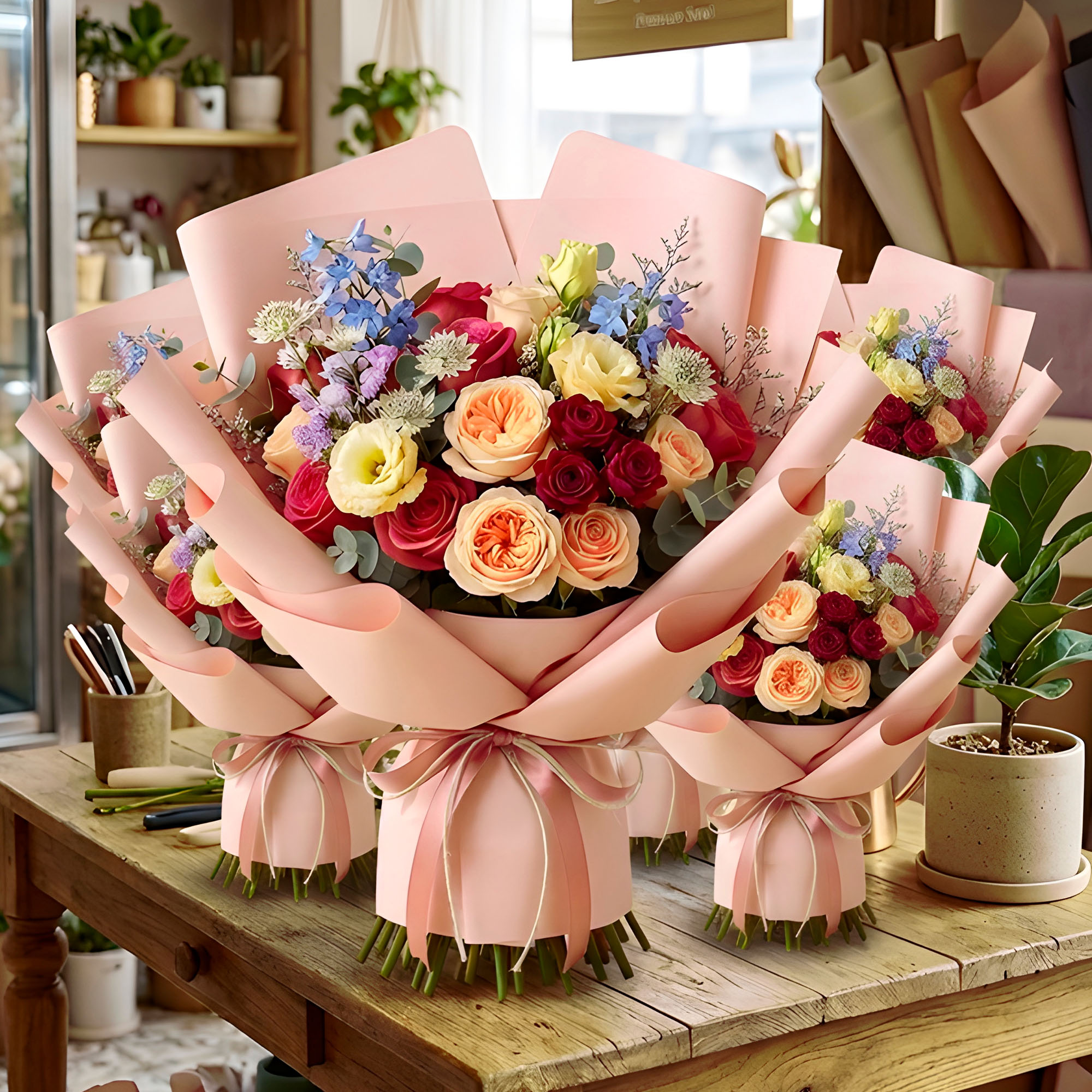 Papel Coreano 10 Pliegos Arreglos Florales Regalos Colores 58x58 Cm 7