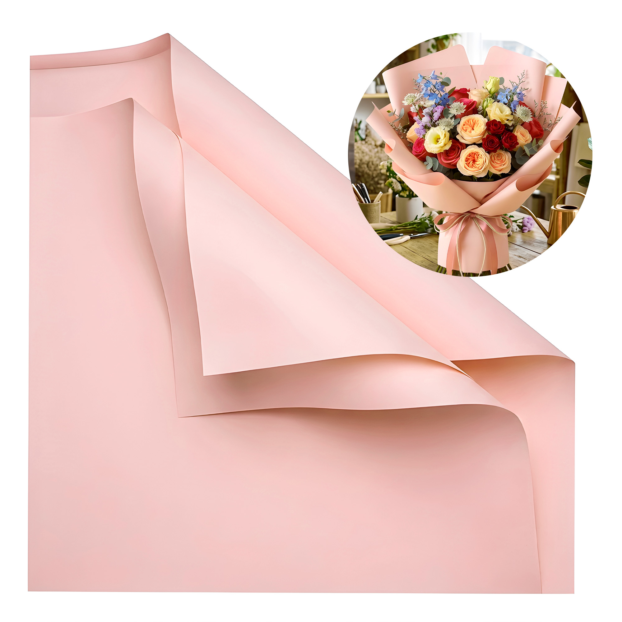 Papel Coreano 10 Pliegos Arreglos Florales Regalos Colores 58x58 Cm 10