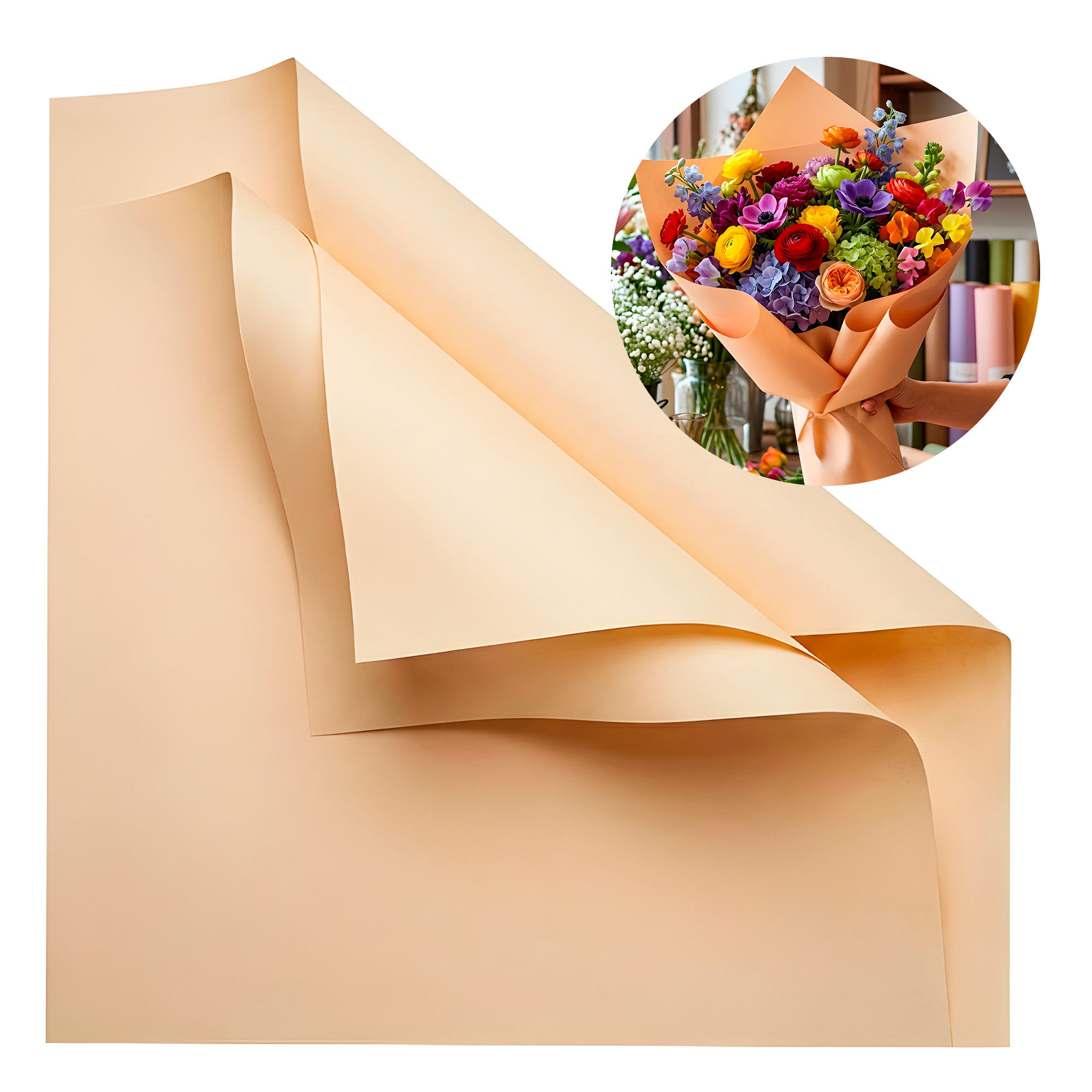 Papel Coreano 10 Pliegos Arreglos Florales Regalos Colores 58x58 Cm 15