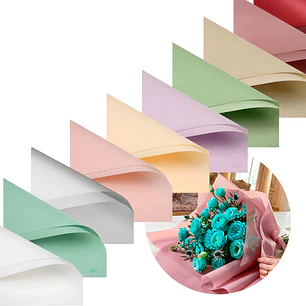 Papel Coreano Arreglos Florales Translúcido 20 pcs Colores 56x54 Cm