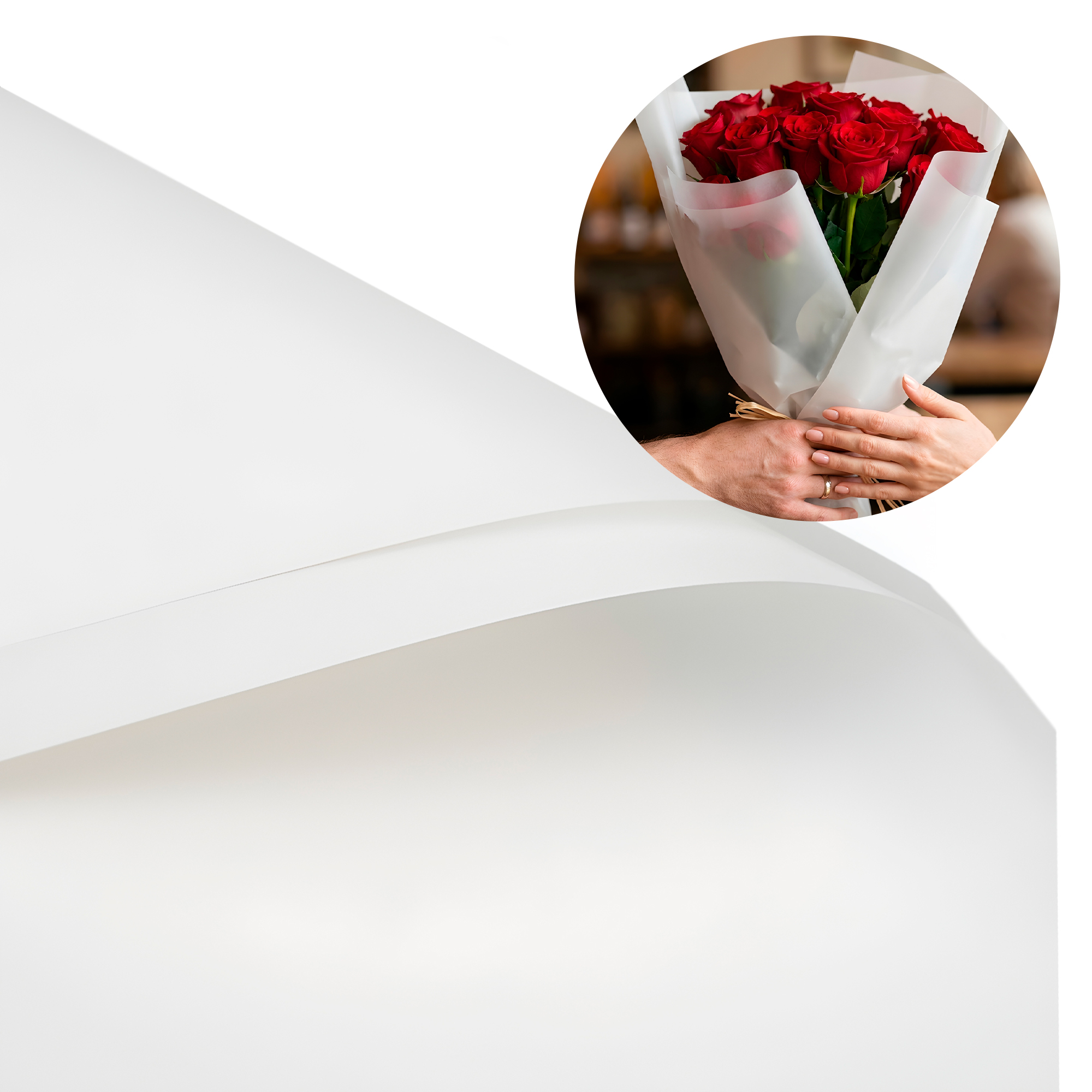 Papel Coreano Arreglos Florales Translúcido 20 pcs Colores 56x54 Cm 18