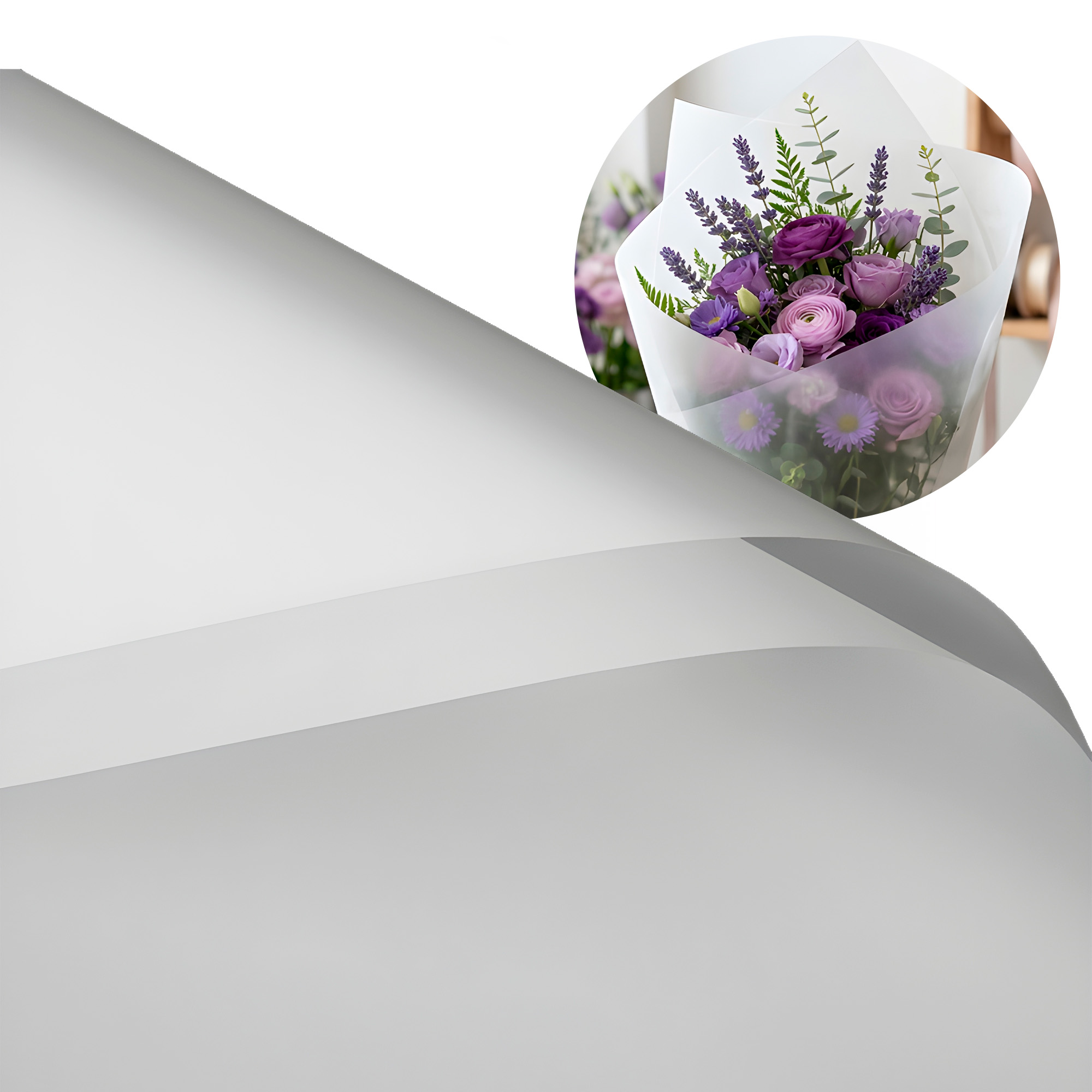 Papel Coreano Arreglos Florales Translúcido 20 pcs Colores 56x54 Cm 25