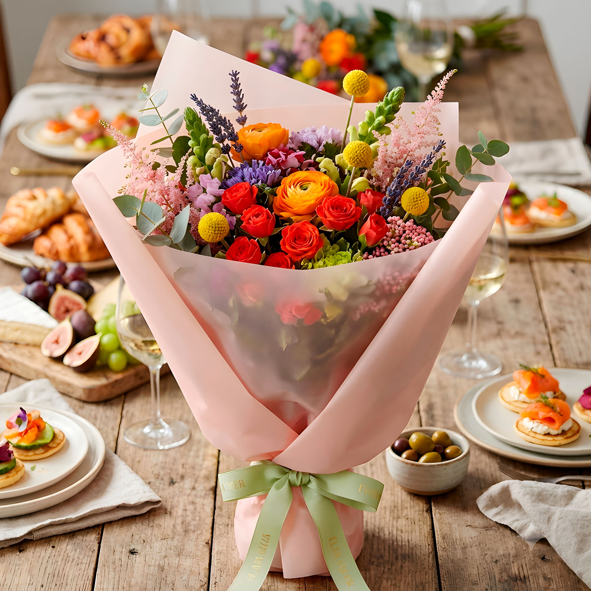 Papel Coreano Arreglos Florales Translúcido 20 pcs Colores 56x54 Cm 30