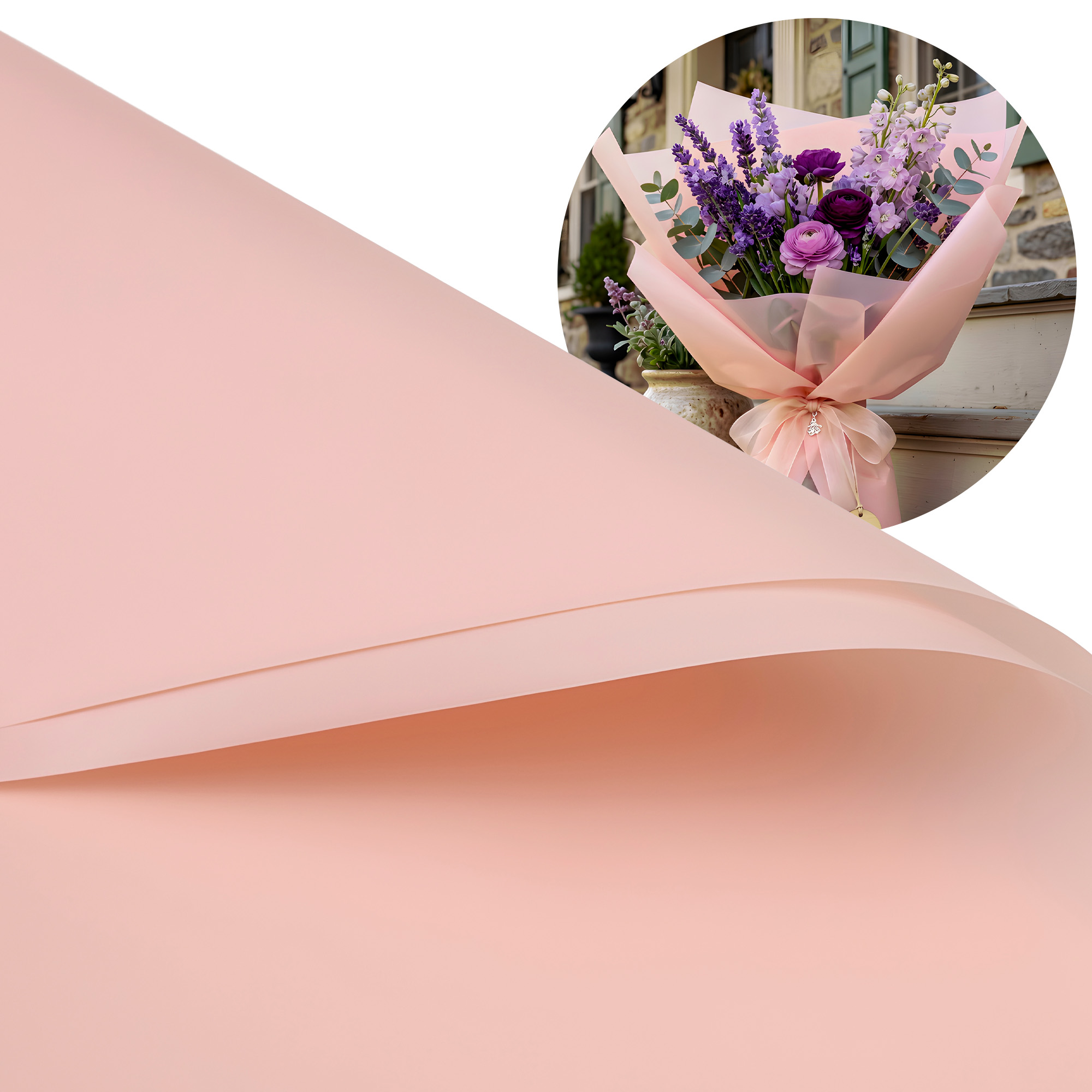 Papel Coreano Arreglos Florales Translúcido 20 pcs Colores 56x54 Cm 32